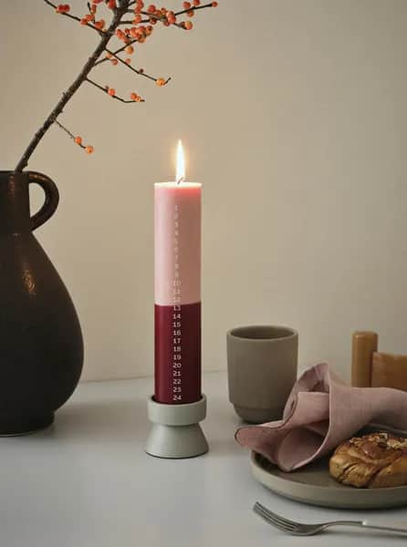 Broste Copenhagen Bloklysestage Anker Lysestage i Beige, 7 cm, 2