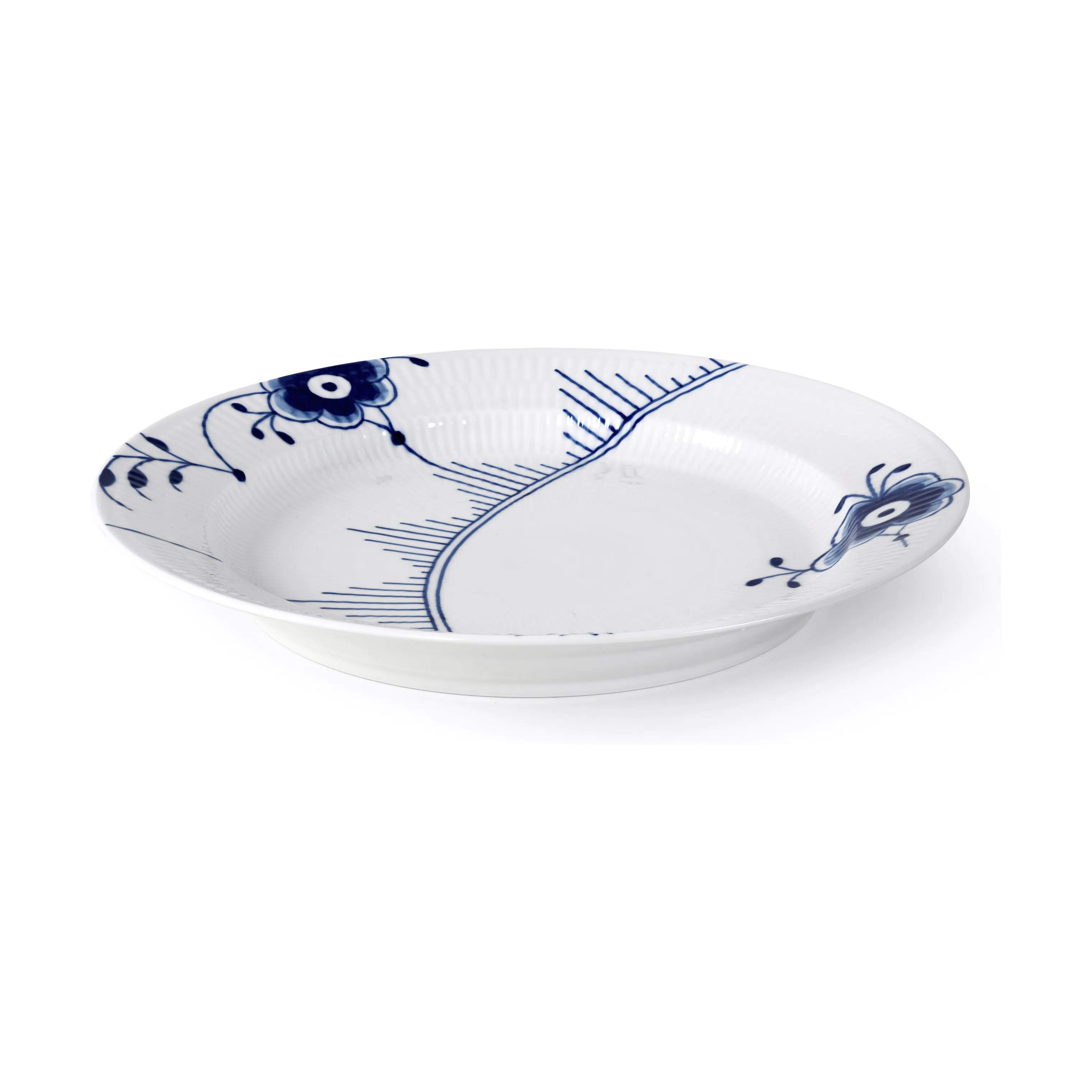 Royal Copenhagen Serveringsfade Blå Mega Riflet Fad i 35 cm, 1