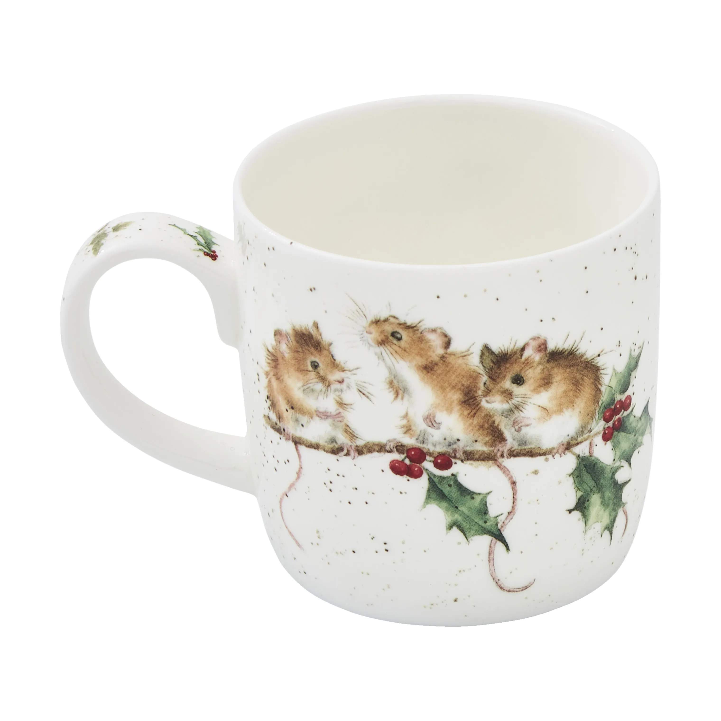 Royal Worcester Krus og kopper med hank Wrendale Krus - Winter mice i Festlige mus, 4