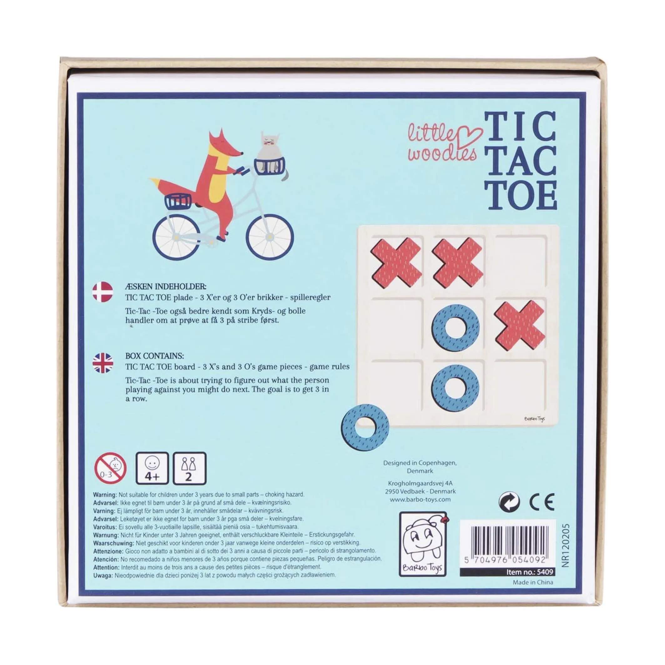 Barbo Toys Spil Little Woodies Kryds og bolle i Multifarvet, 4