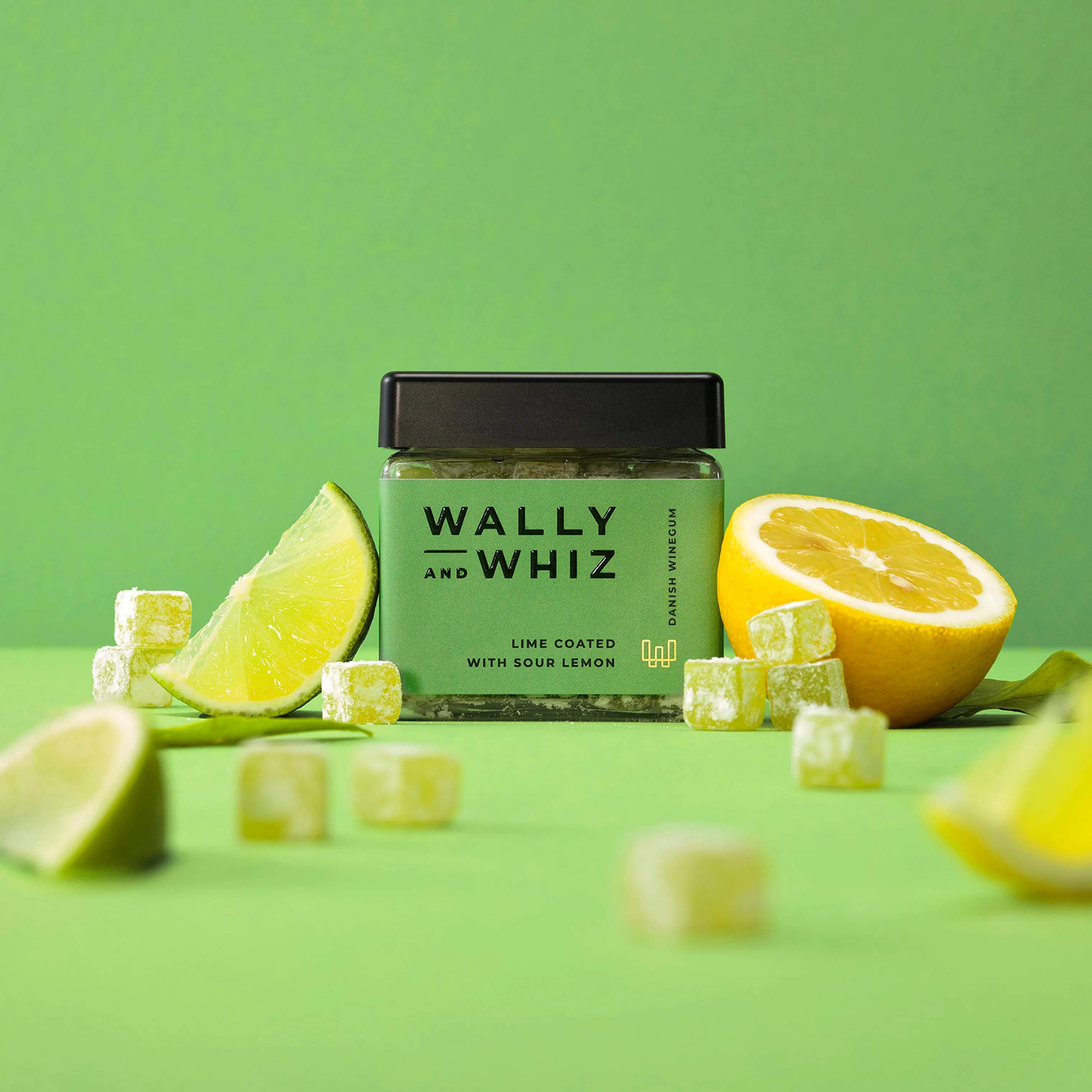 Wally and Whiz Søde sager Vingummi - Lime med sour citron i 140 gram, 2