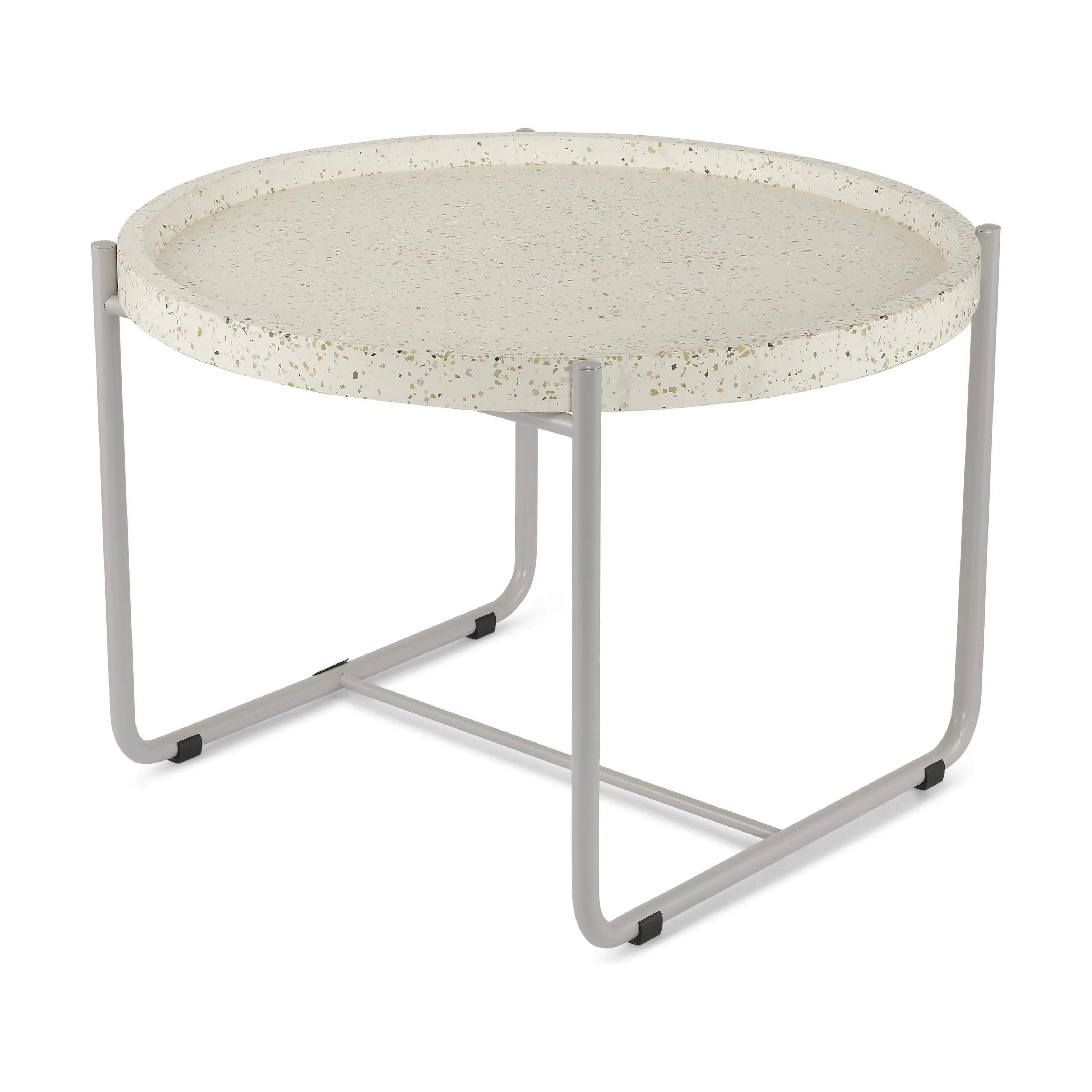 Terrazzo Loungebord, aluminum grey/white, large