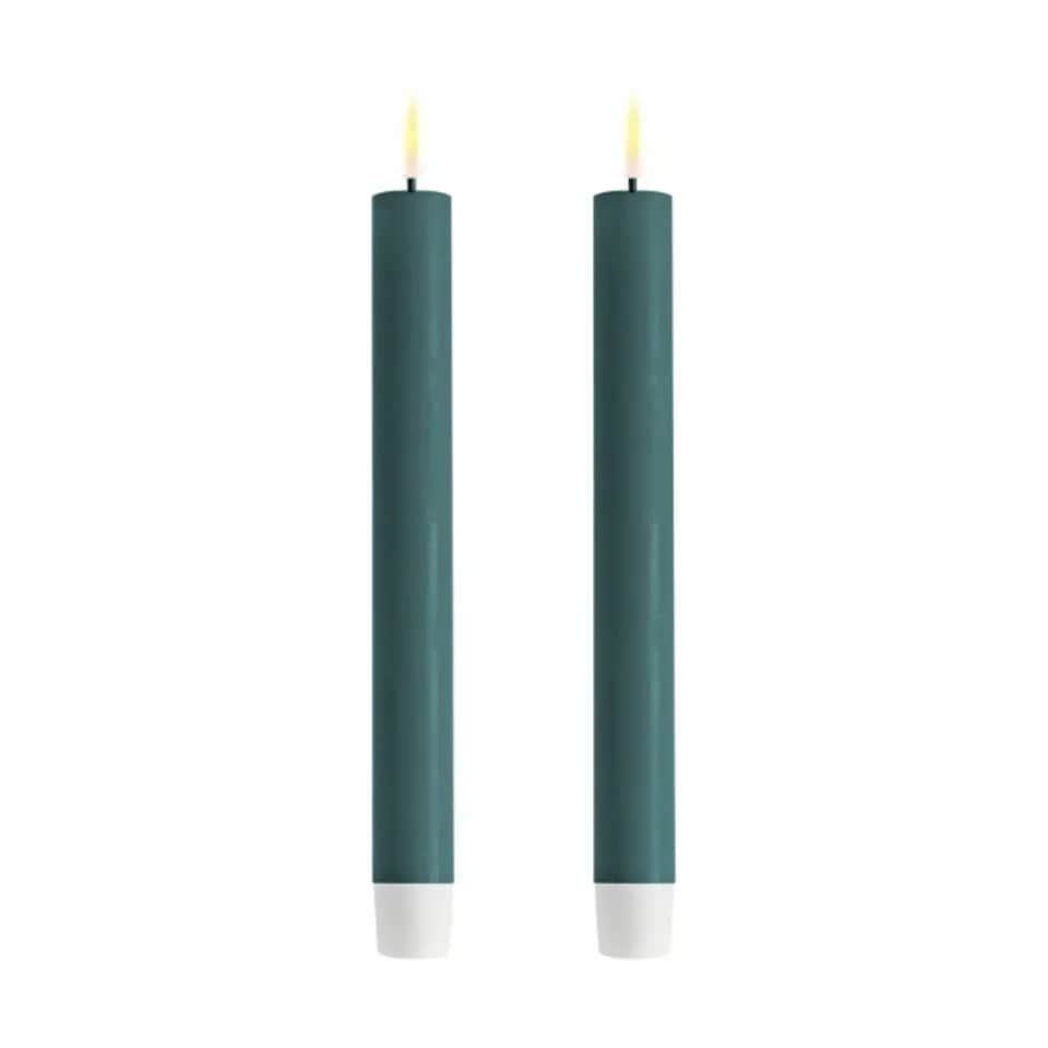 Real Flame LED Kronelys - 2 stk., jade green, large