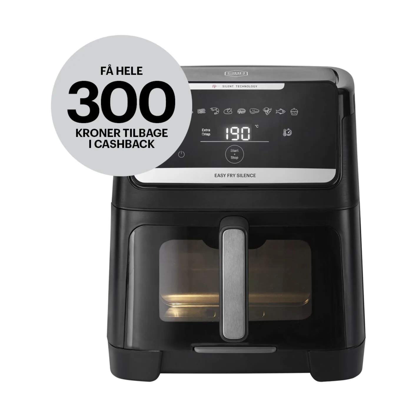 OBH Nordica Airfryers Easy Fry Silence Vision Aifryer i sort, 1