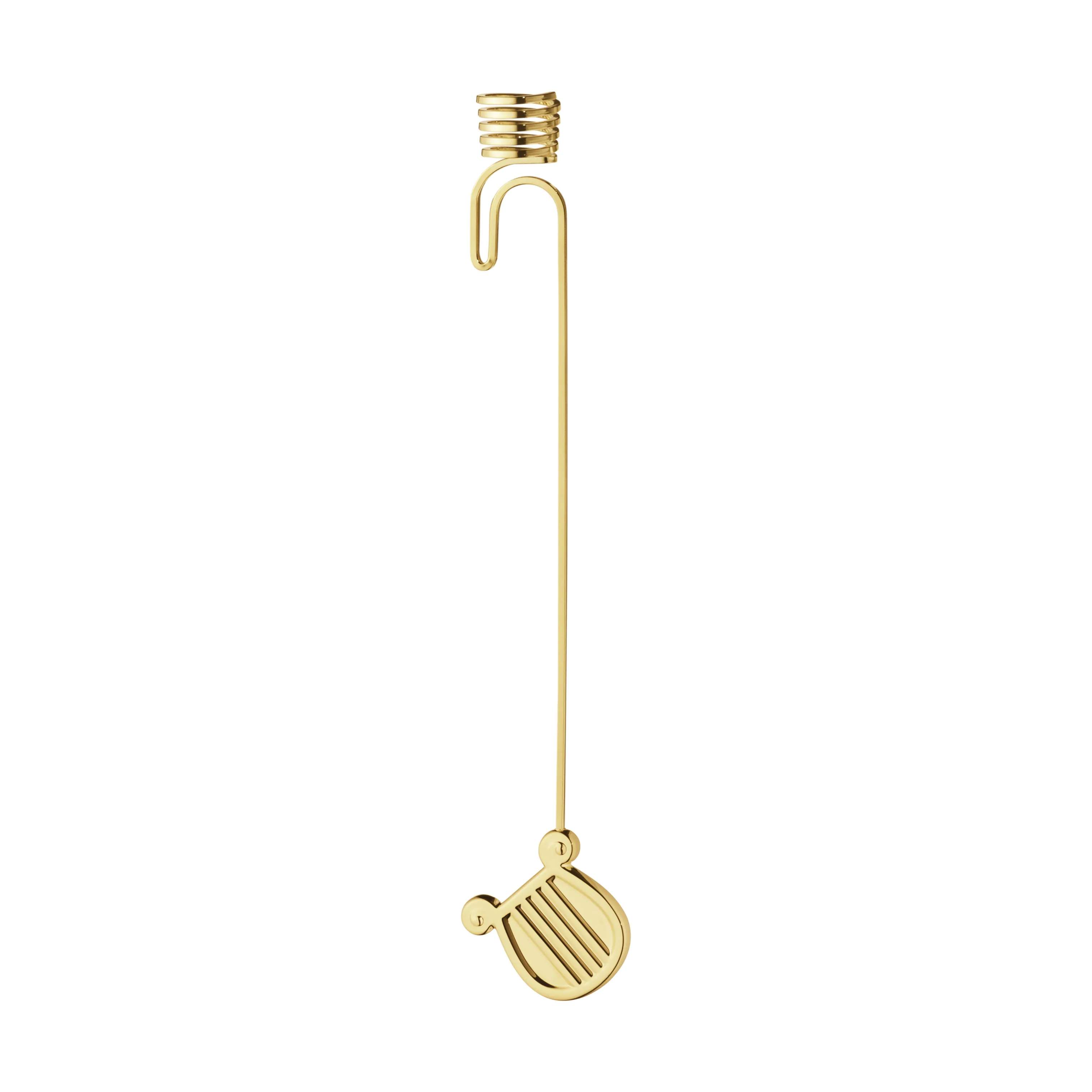 Georg Jensen Lysholdere og juletræslys Christmas Collectibles CC 2026 Lyseholder - Harpe i Guld, 1