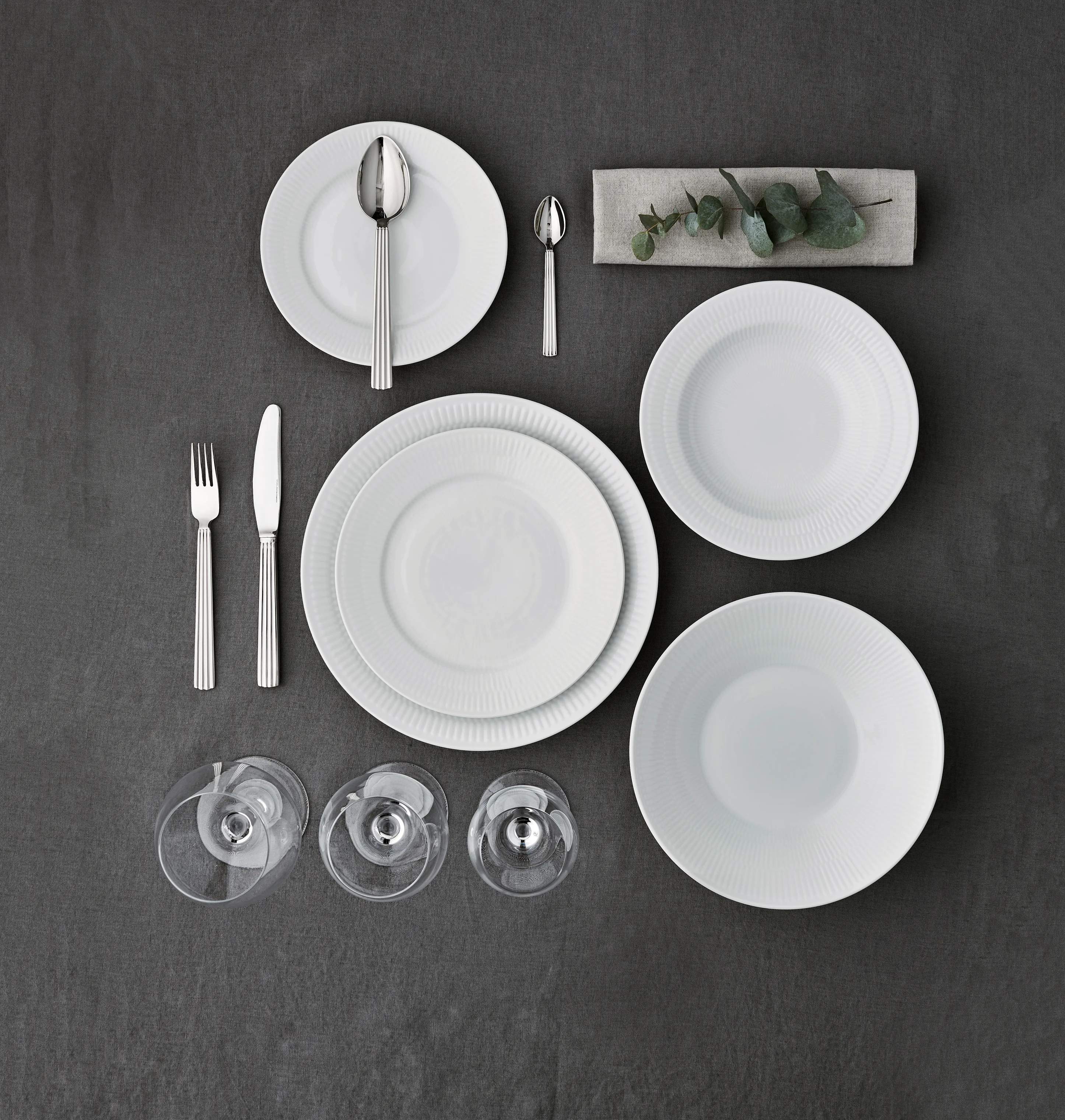 Royal Copenhagen Pastatallerkener Hvid Riflet Pastatallerken i Hvid, 5