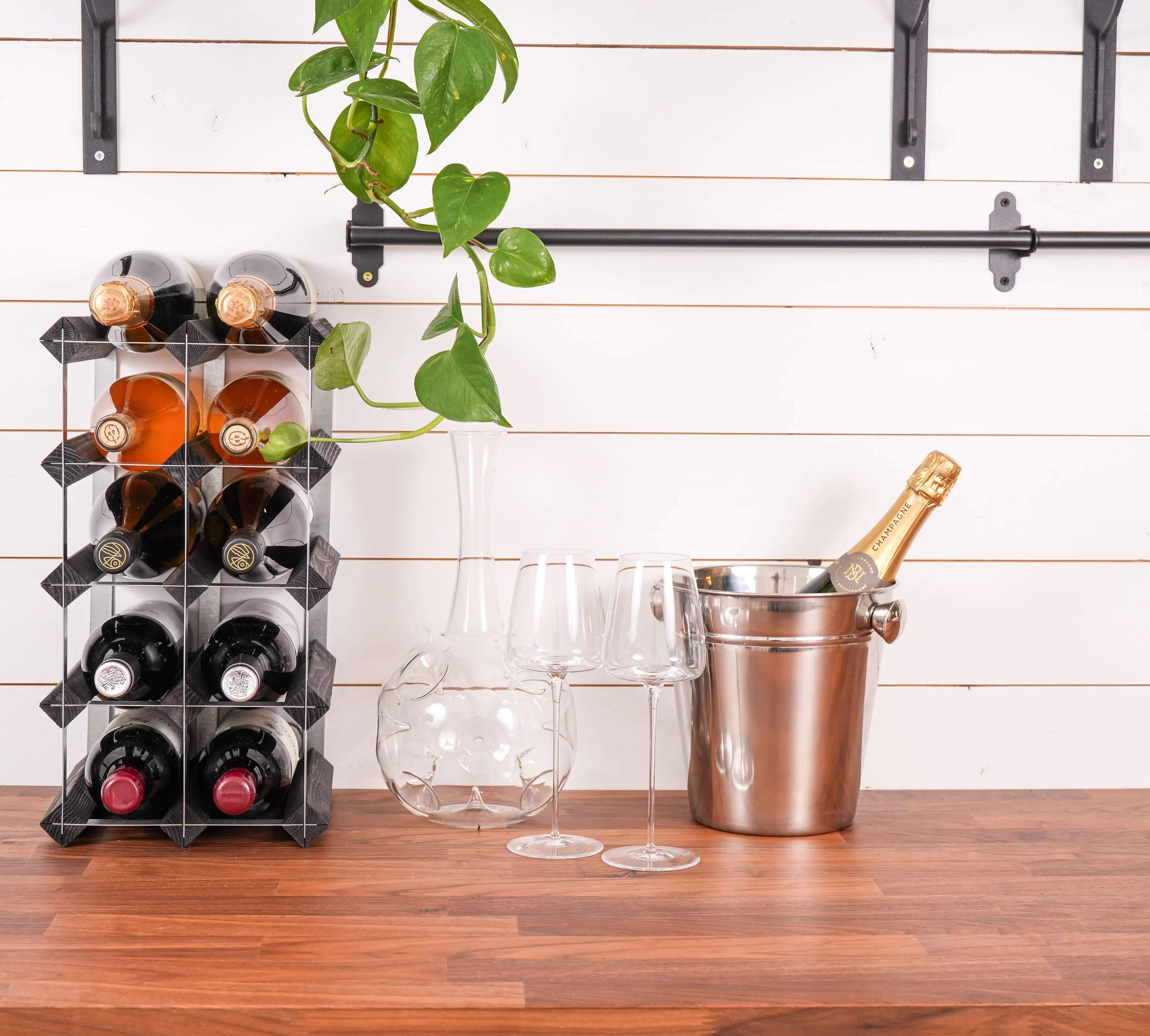 Traditional Wine Racks Vinreoler Vinreol i Sort ask, 12 flasker, 3