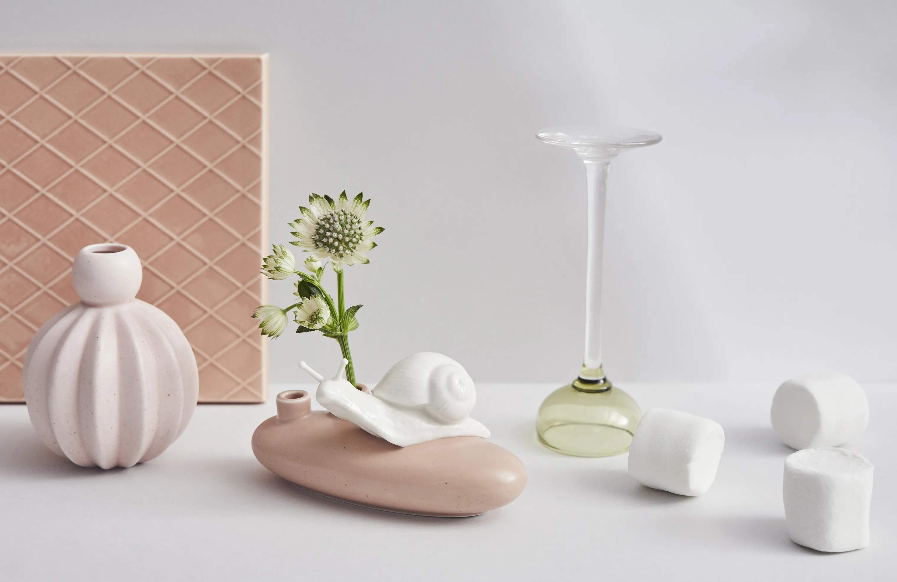 Dottir Vaser Sweet Stories Snail Vase i Rose, 2