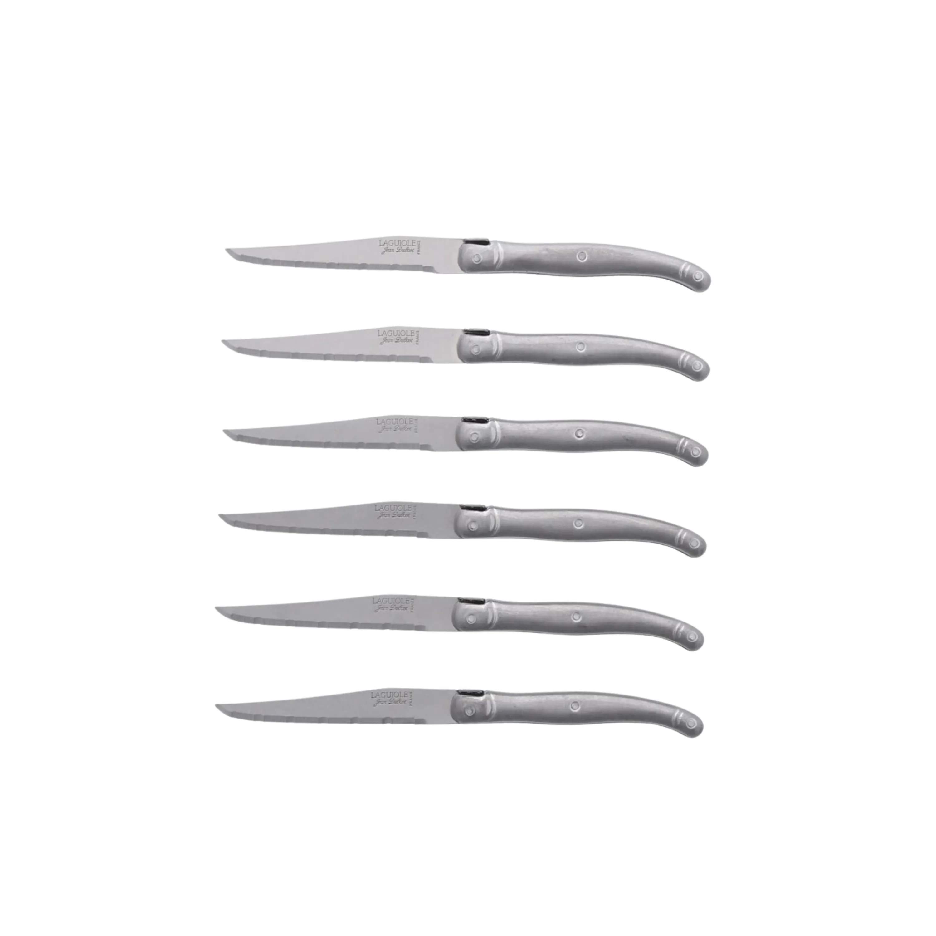 Jean Dubost Bordknive Laguiole Knive - 6 stk. i Sølvfarvet, 1