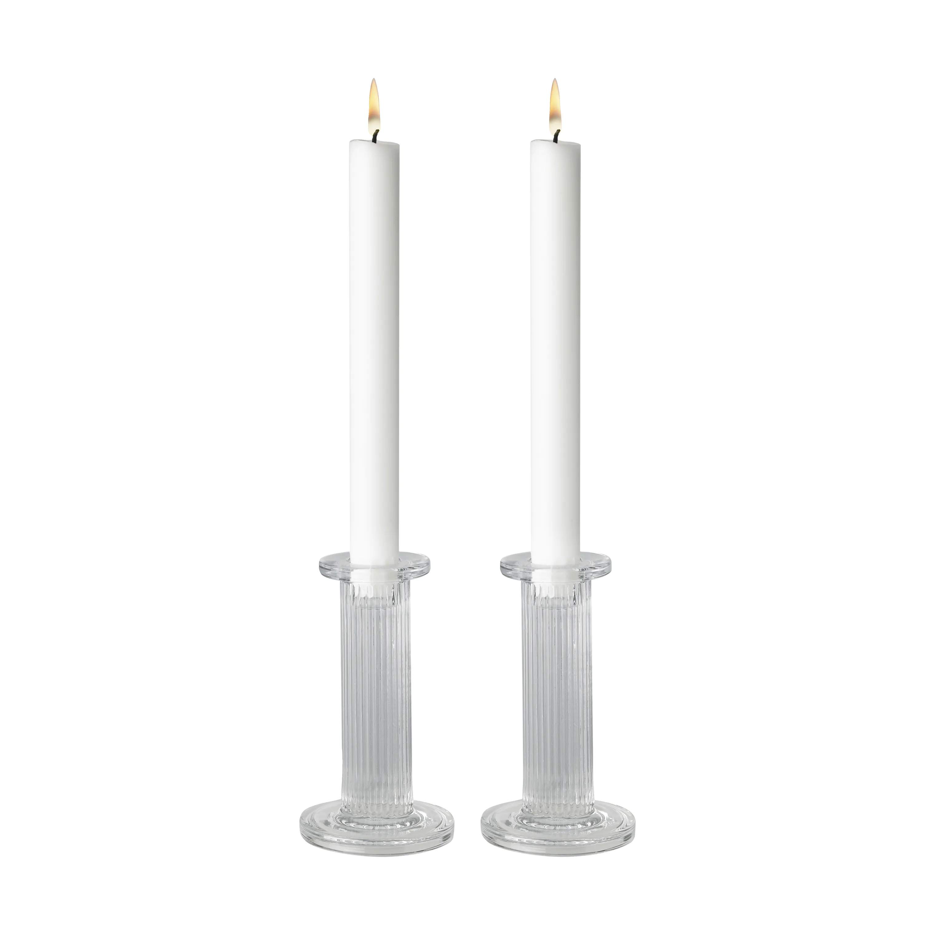Stelton Kronelysestage Pilastro Lysestage - 2 stk. i Klar, 3
