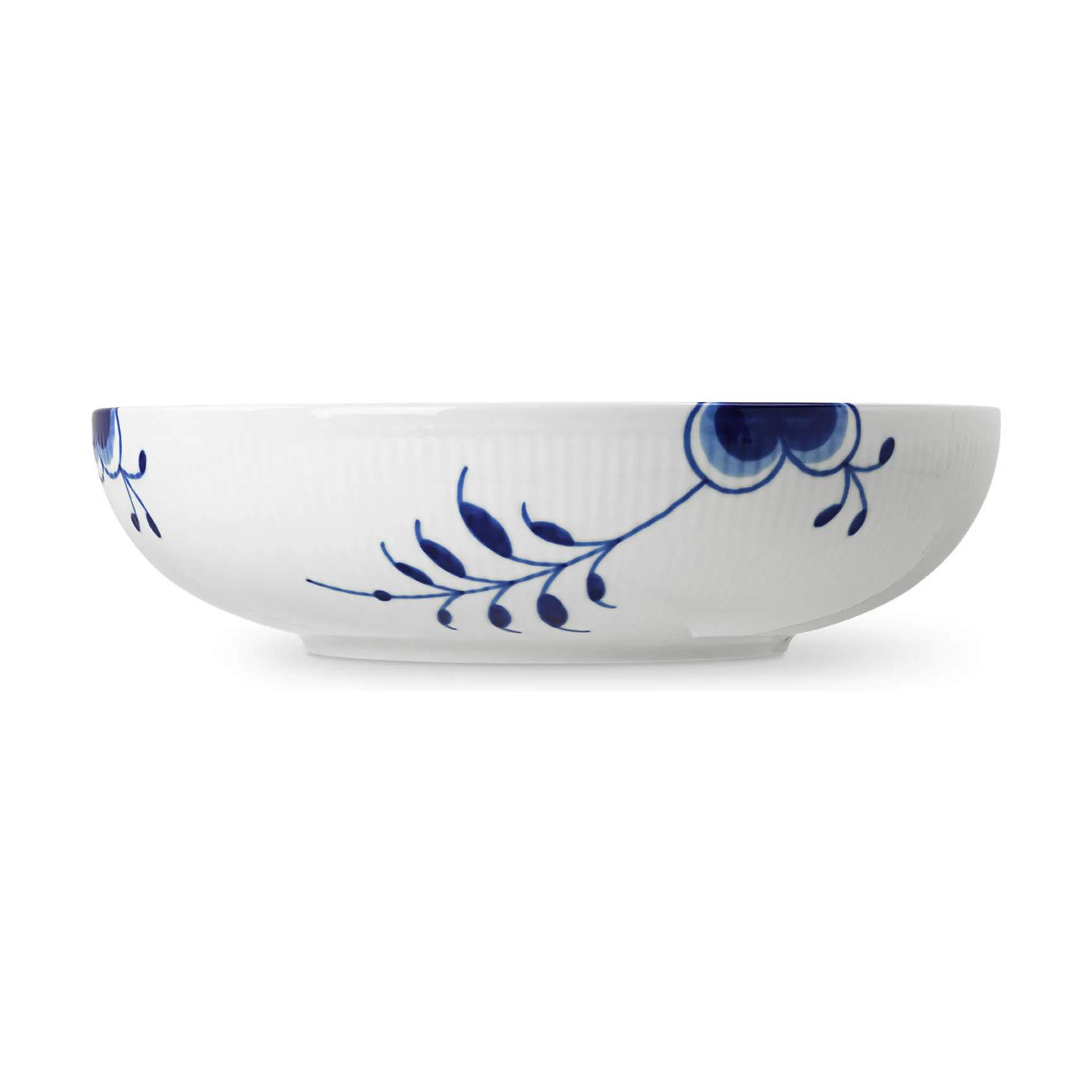 Royal Copenhagen Salatskåle Blå Mega Riflet Skål i Koboltblå/hvid, 28 cm, 3