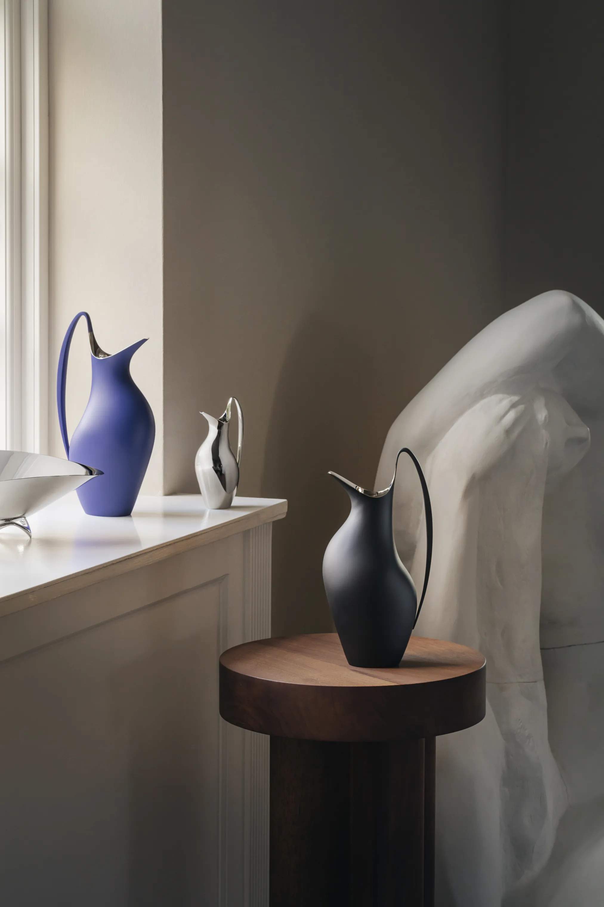 Georg Jensen Mælke- og flødekander Henning Koppel Koppel Flødekande i Stål, 3
