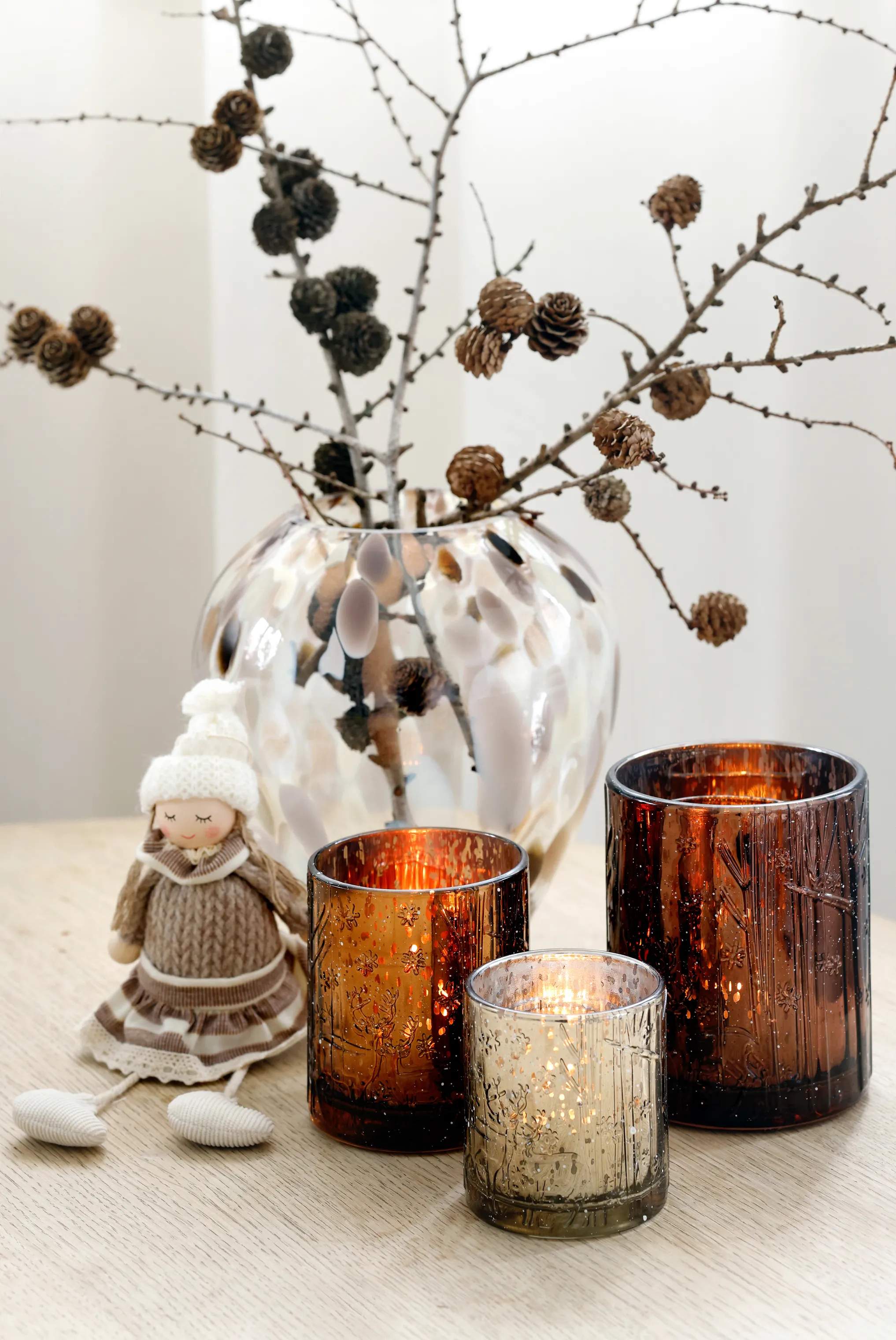 Casa Christmas Nisser Julepige i Brun/beige/hvid, 2