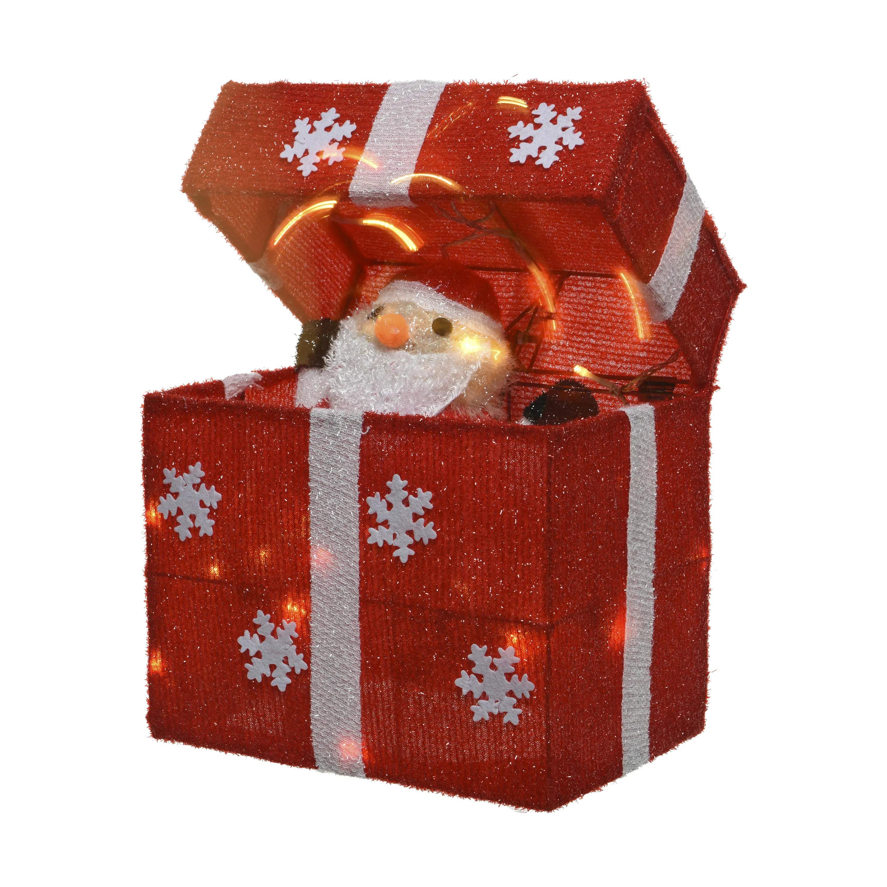 Casa Christmas lysdekoration LED Julemand i gave