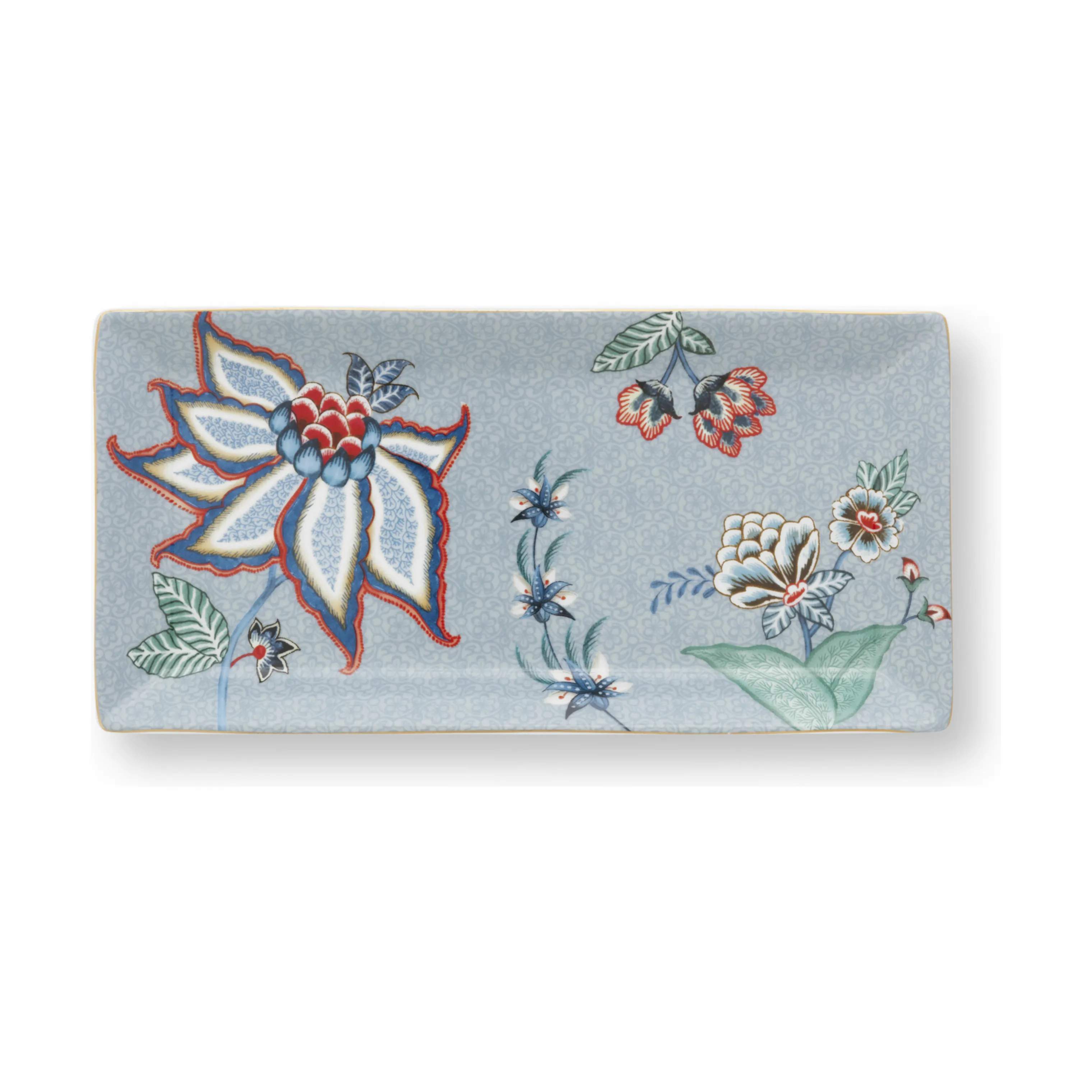 PIP Studio Bestiksæt Square Oriental Flower Festival Sushisæt - 5 dele i Blue flowers, 2