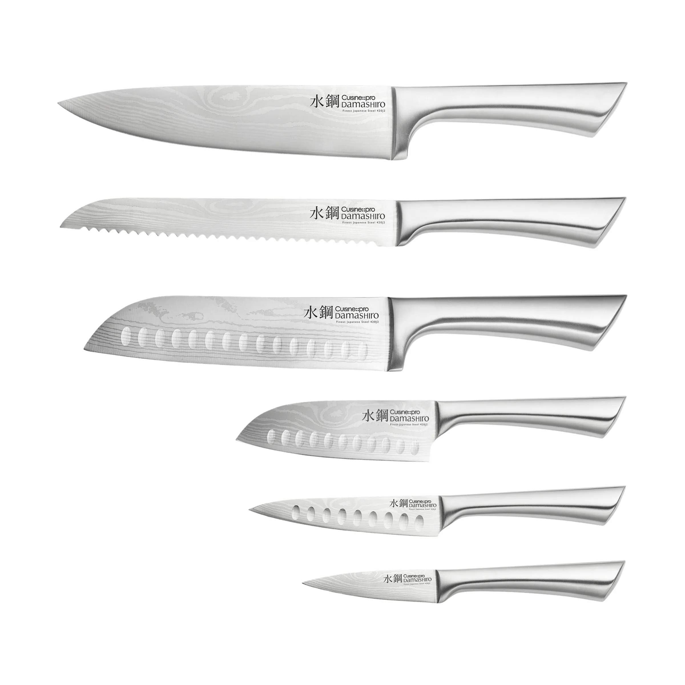 THE CUSTOM CHEF™ Knivblokke med knive Cuisine::pro®
Damashiro® Cuisine::pro Damashiro® Kin Knivblok - 7 dele i Sølvfarvet, 4