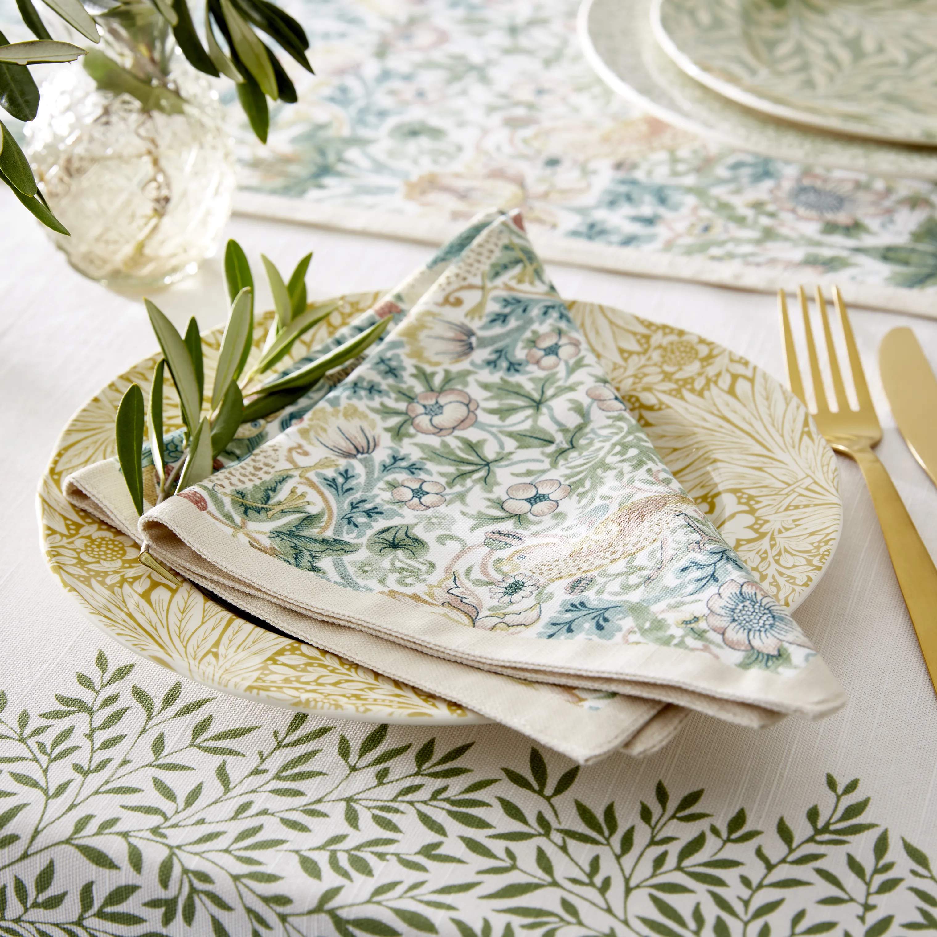 Spode Stofservietter Morris & Co Stofservietter - 2 stk. i Lyserød/Grøn/blå, 5
