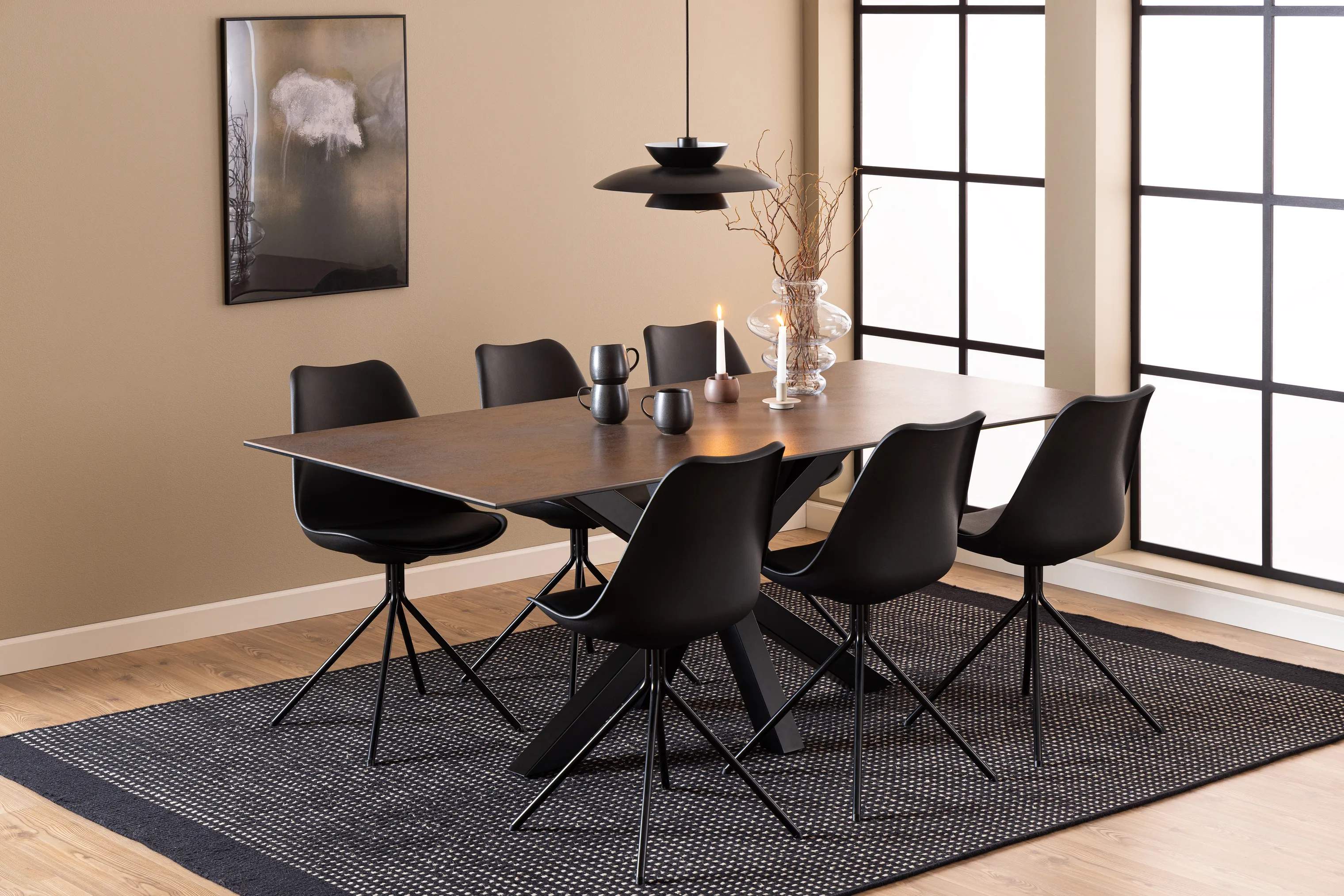 CASA Living Spiseborde Heaven Spisebord i Rustbrun, H75,5 x B200 x L100 cm, 3