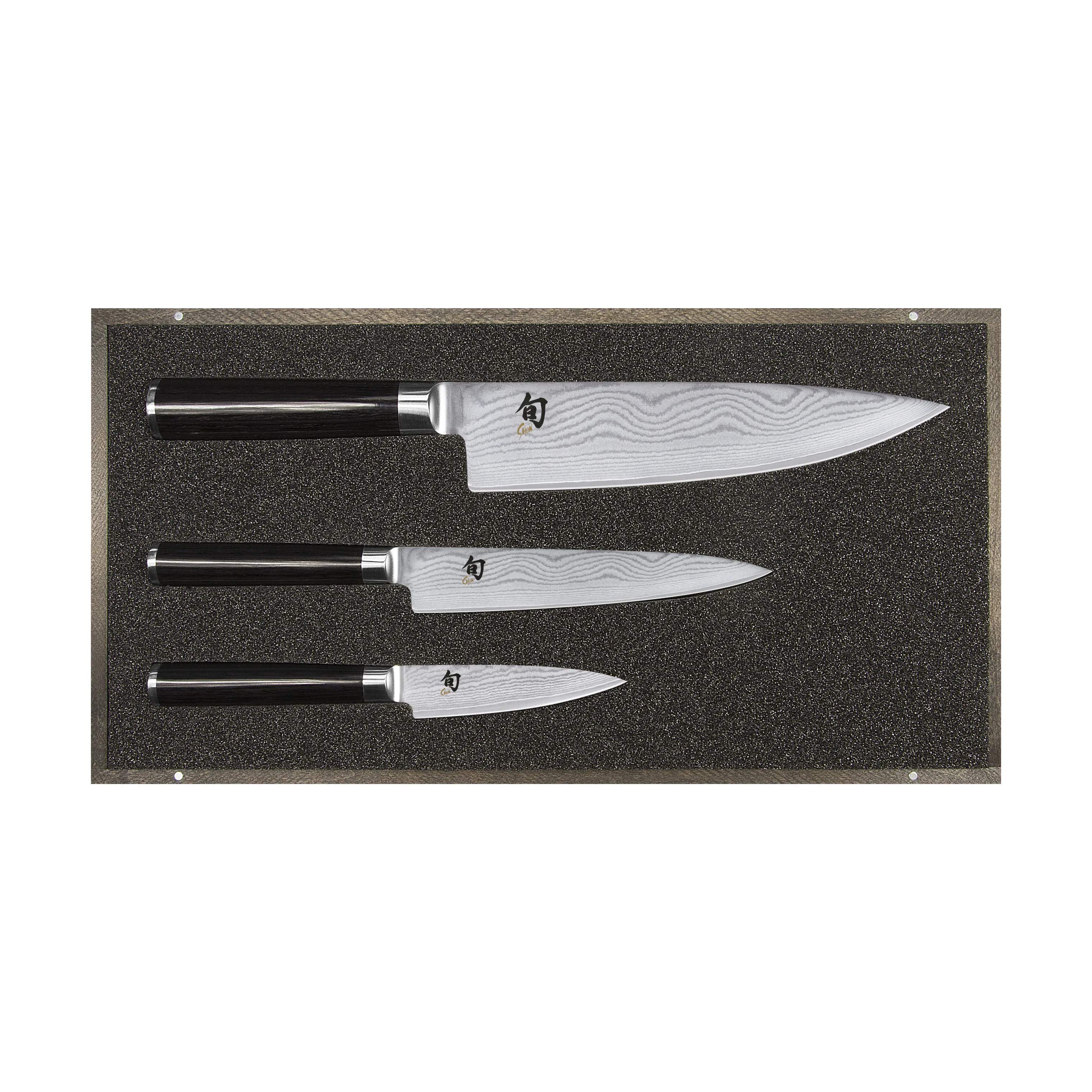 Shun Classic Knivæt - 3 dele, sort/stål, large