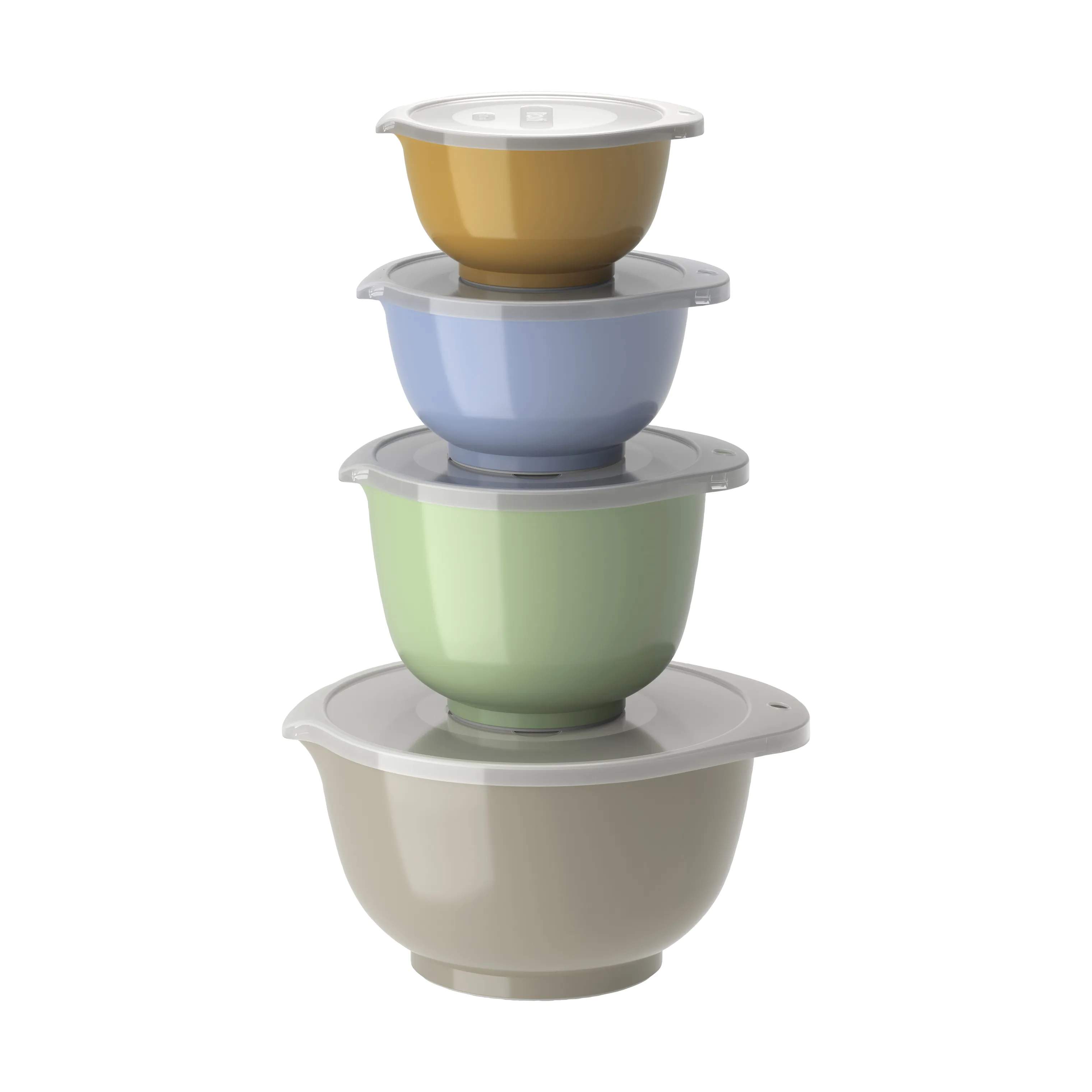Rosti Røremaskiner Margrethe Røreskålsæt - 8 dele i curry/sky blue/misty green/earth grey, 1