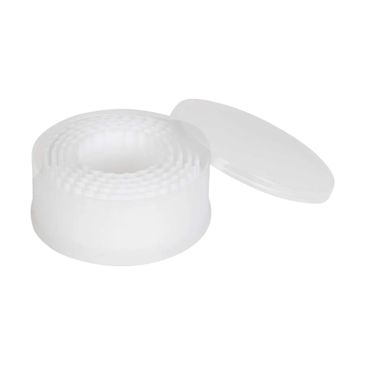Udstikkersæt - Bølgede ringe - 5 dele, sølv, large