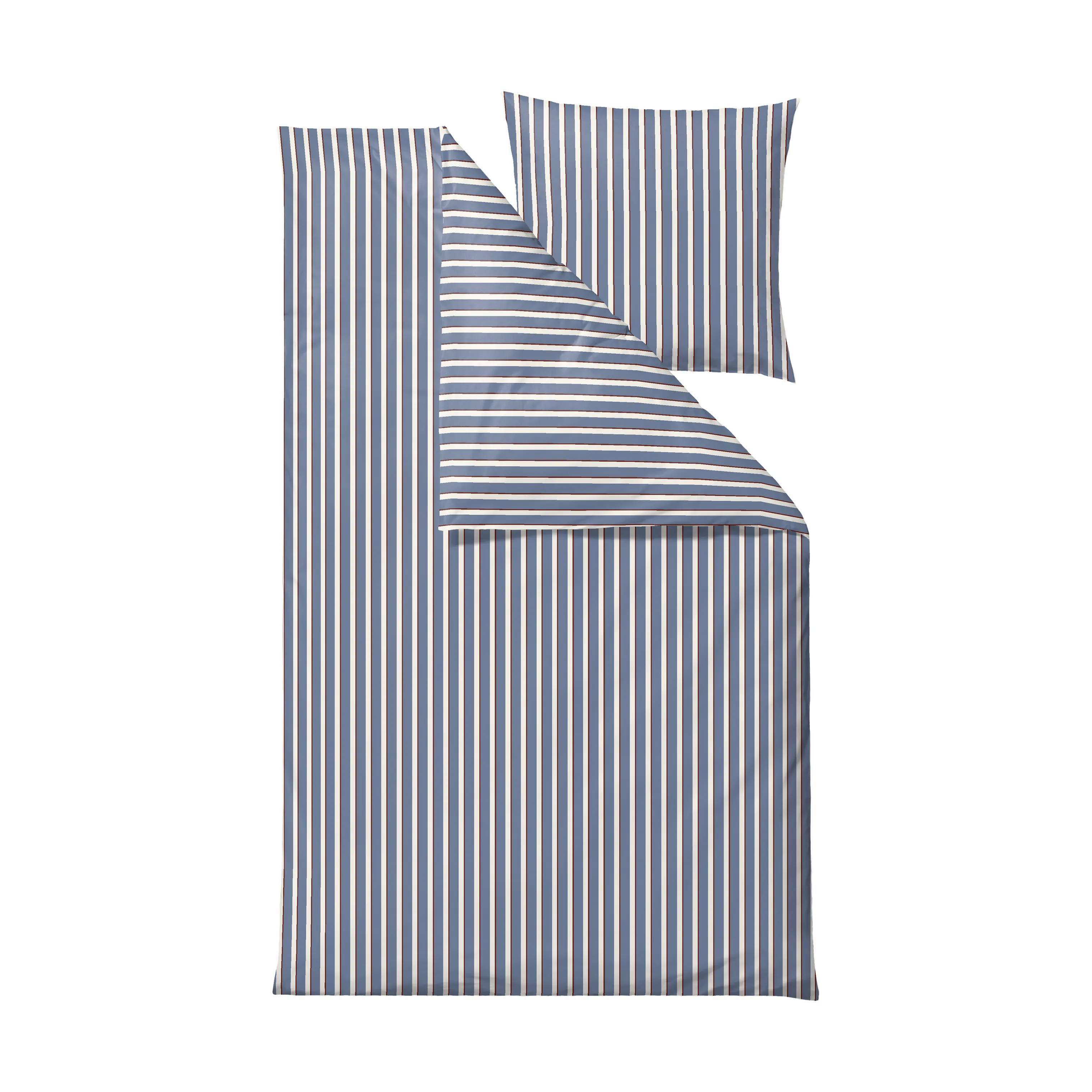 Sentimental Stripe Sengetøj, china blue, large