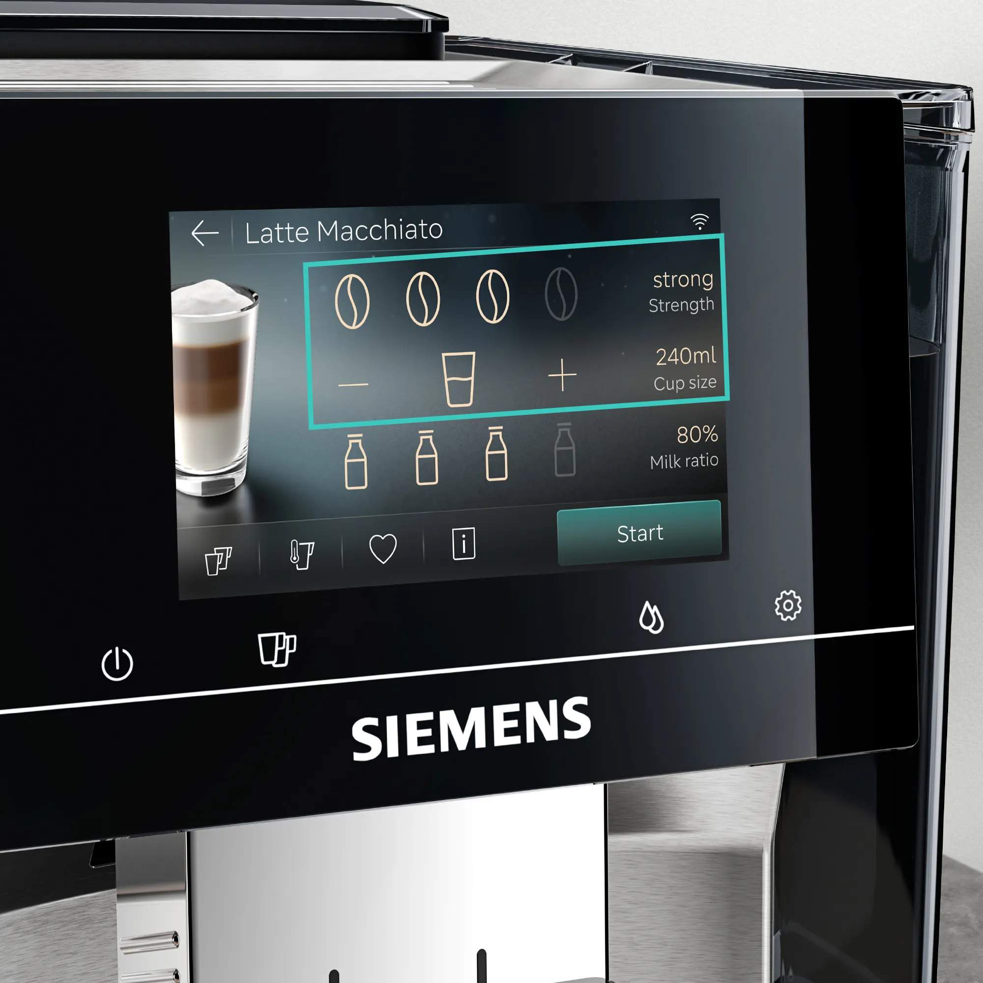 Siemens Espressomaskiner EQ700 iAroma Espressomaskine TQ727E03 i Grå, 4