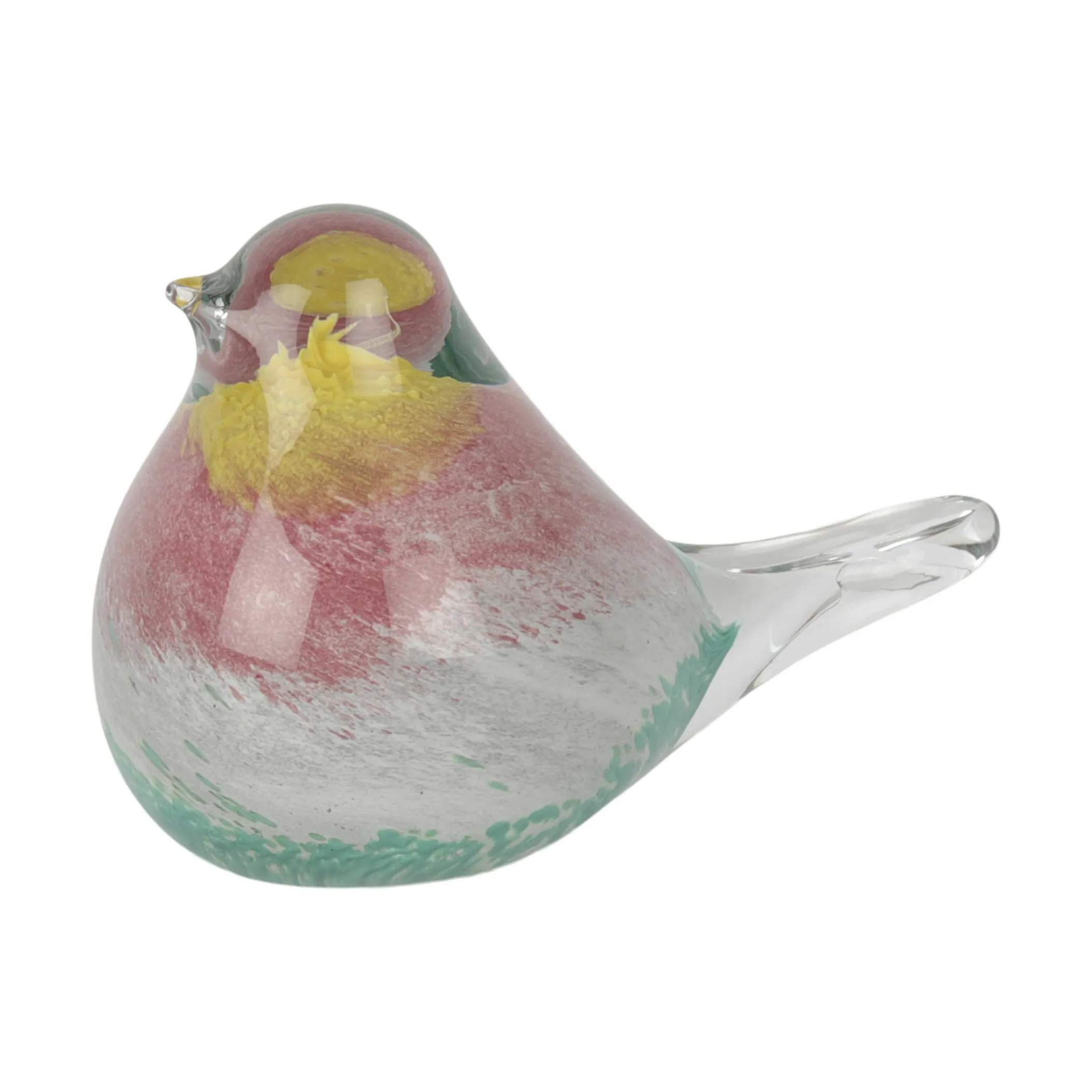 Fugl, klar/rosa/turkis, large