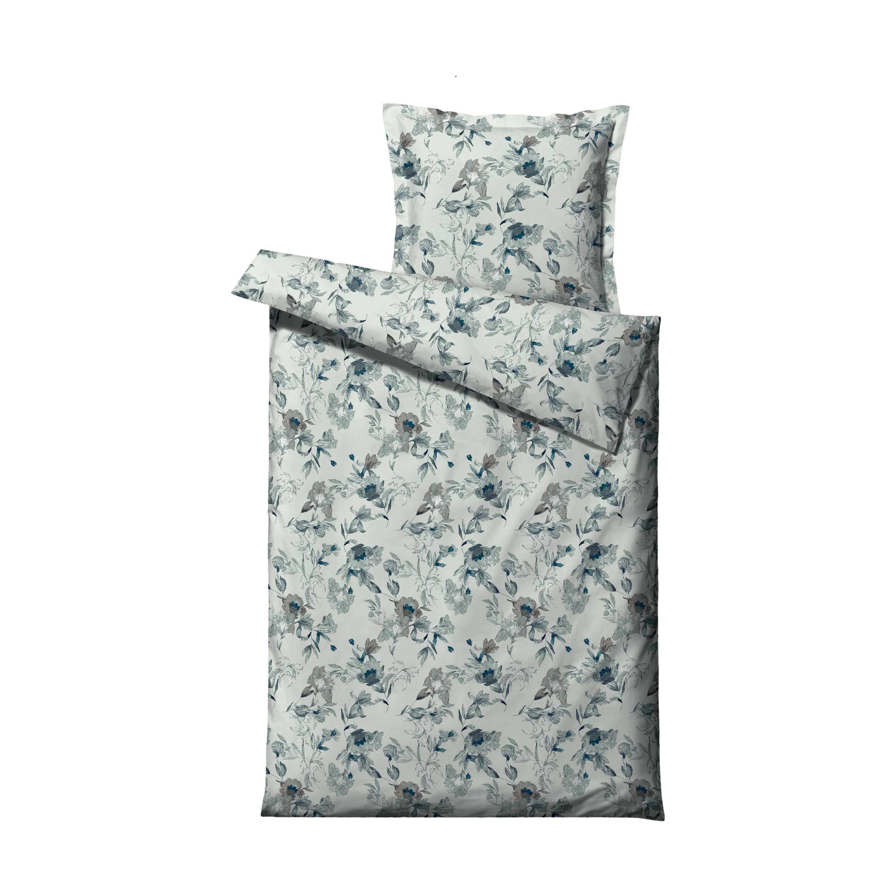 Organic Flower Burst Sengetøj, teal, large