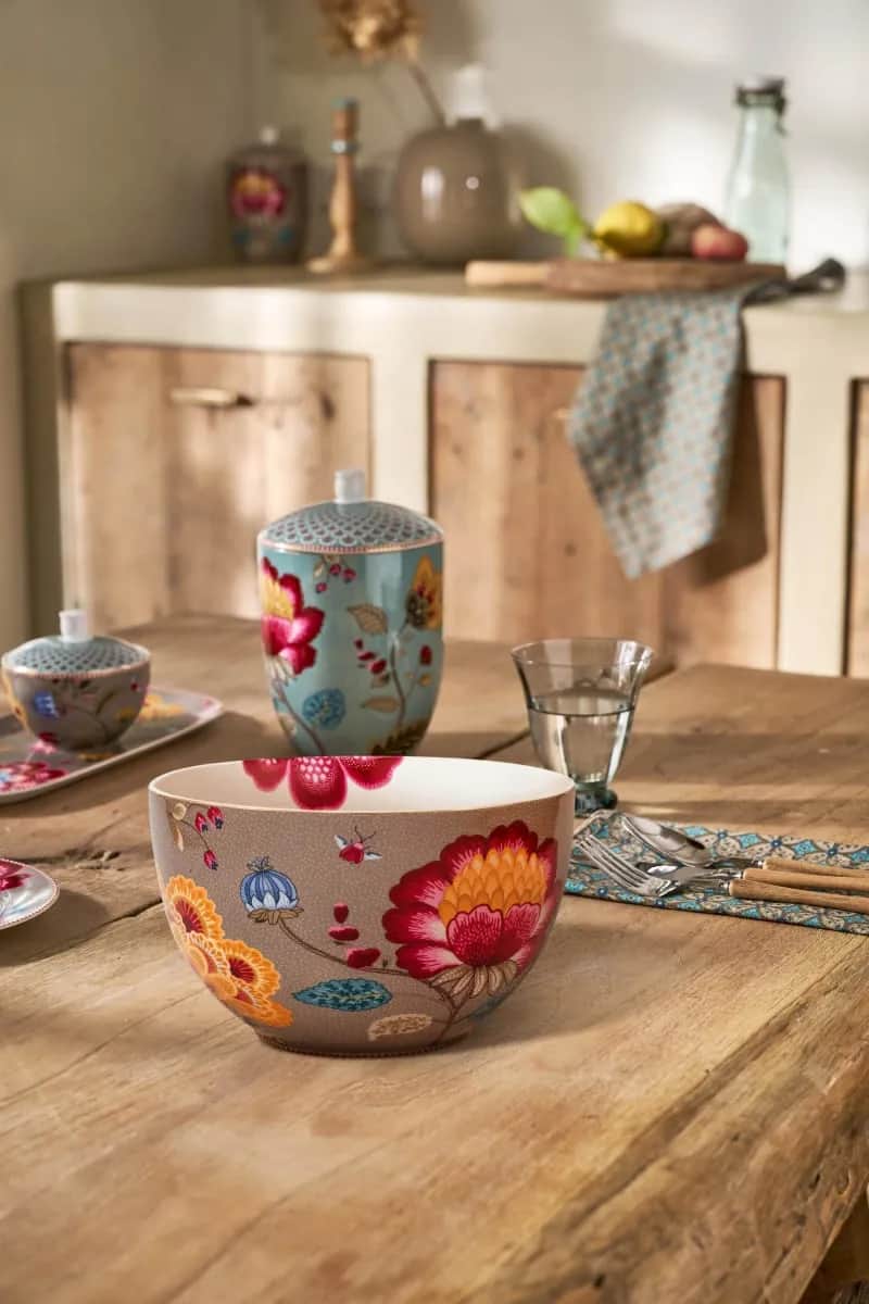 PIP Studio Serveringsskåle Blooming Tales Skål i Khaki, 23,5 cm, 2