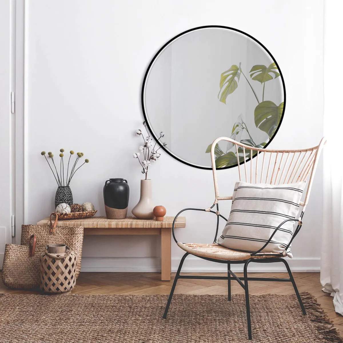 Incado Spejle Circle Spejl i Sort , 60 cm, 2