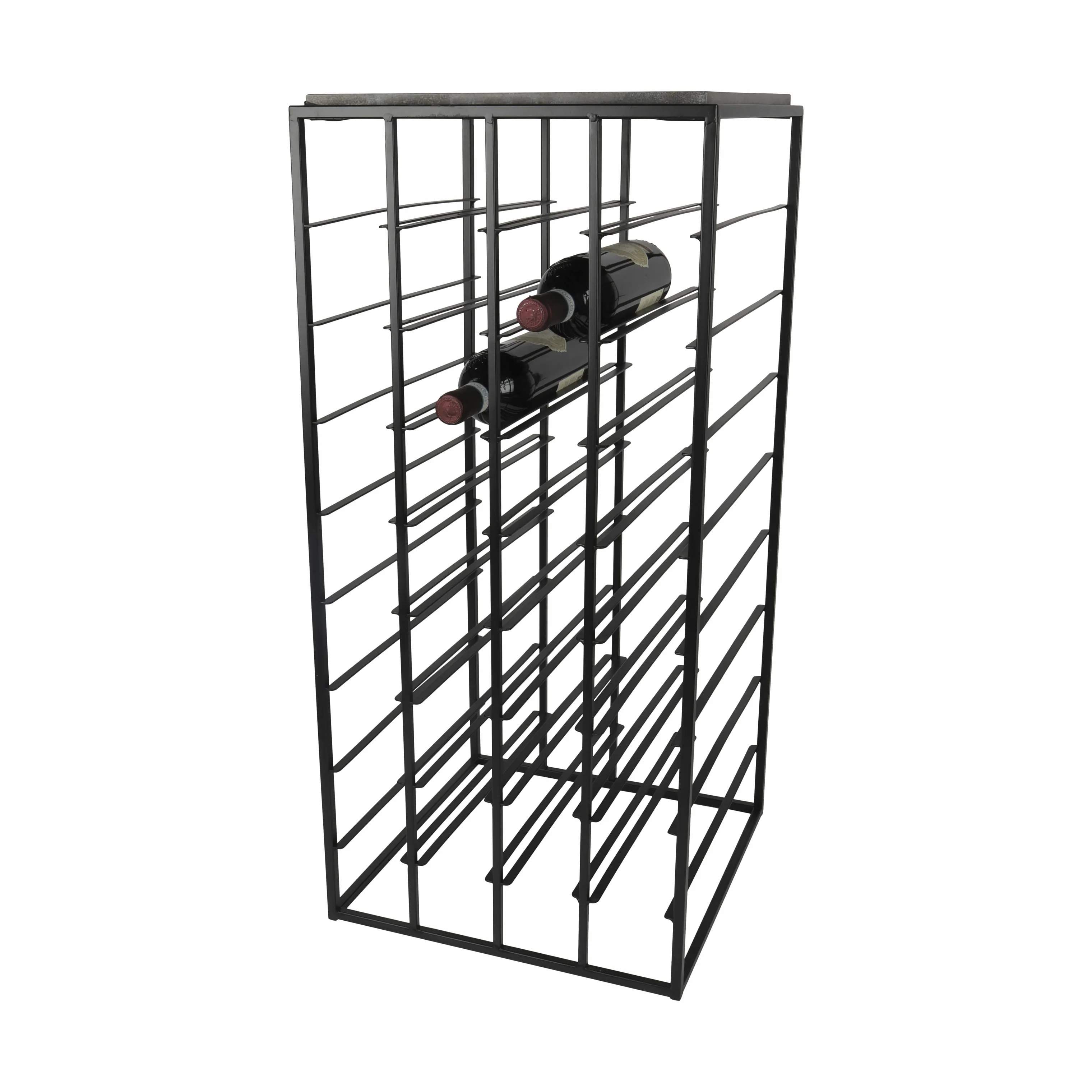CASA Living Vinreoler Vinreol i Sort, 80 cm, 2