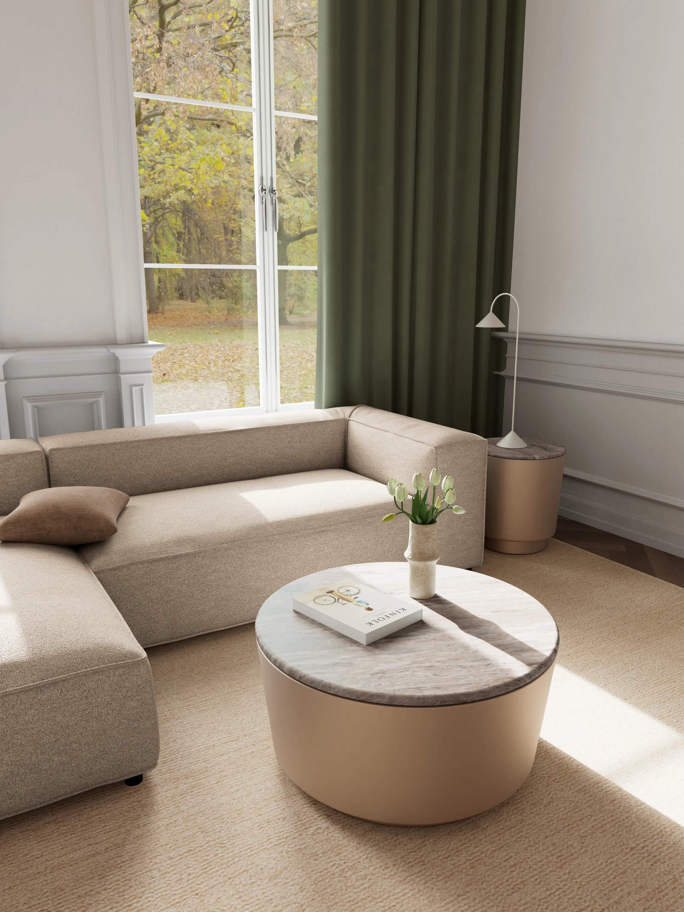 CASA Living Sofaborde Cangas Sofabord i Grå, 45 cm, 3