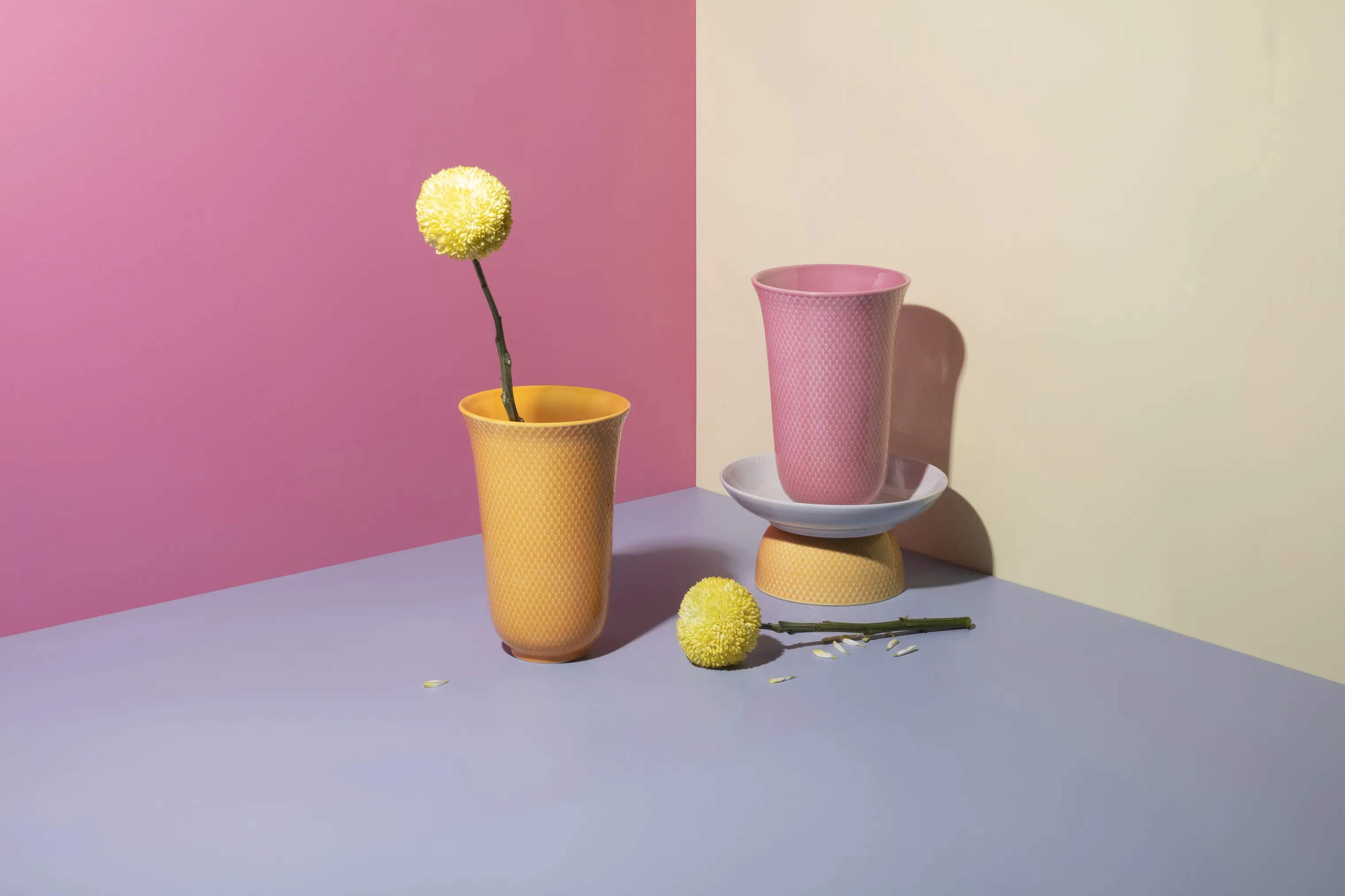 Lyngby Porcelæn Vaser Rhombe Color Vase i rosa, 3