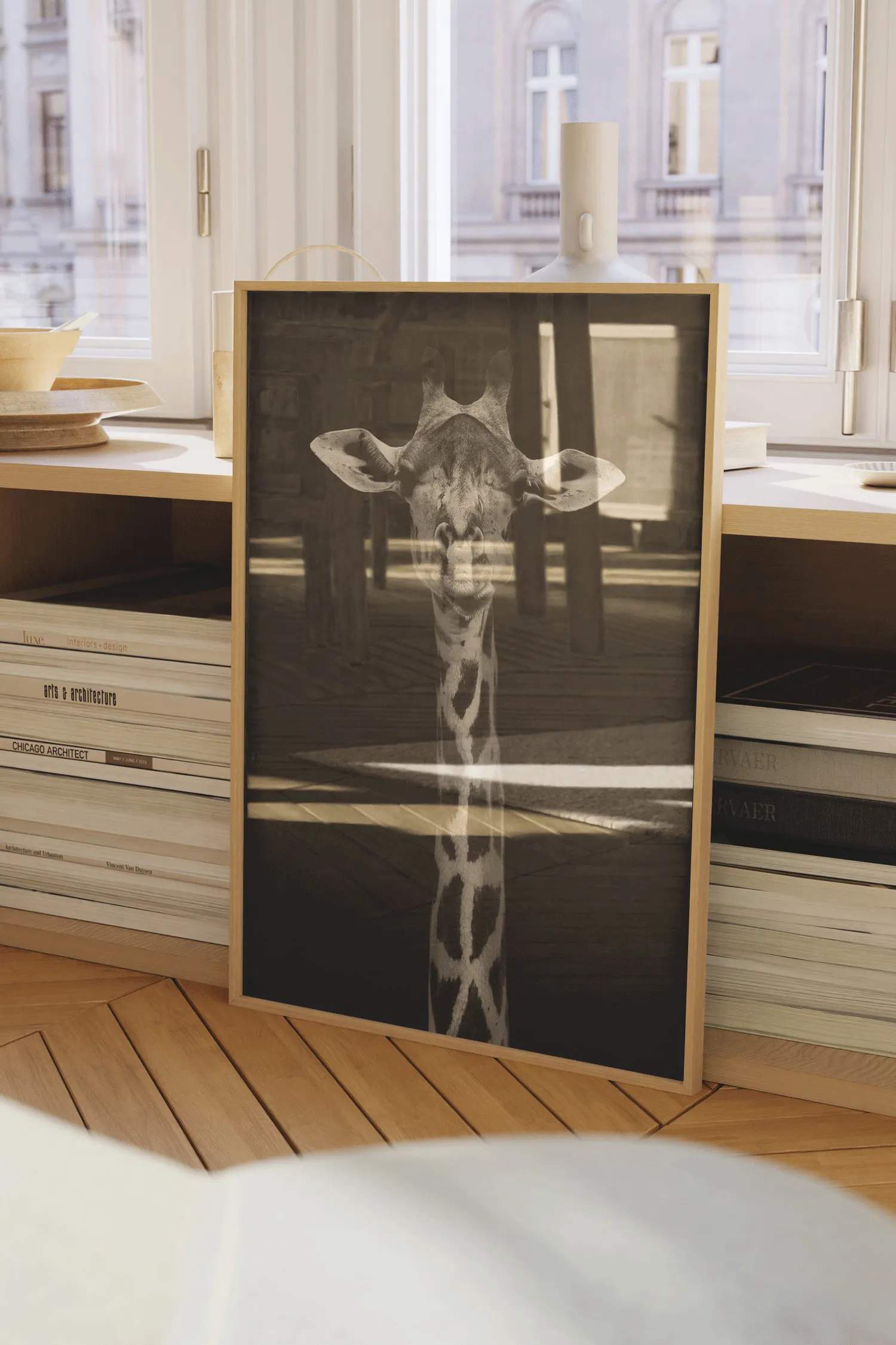Poster&Frame Plakater Plakat - Giraffe Portrait i Sort, B50 x L70 cm, 2
