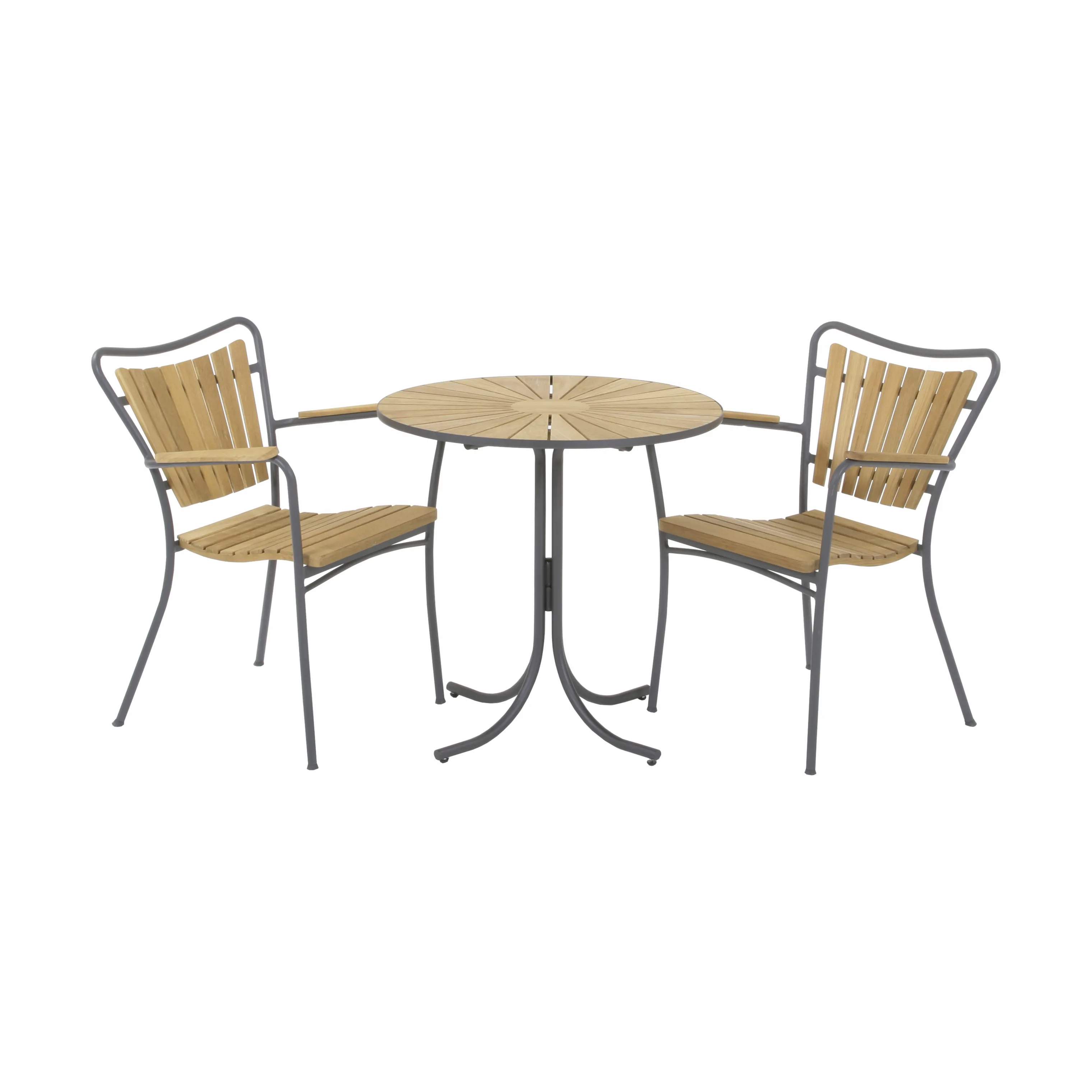 Marguerit Cafésæt - 1 bord og 2 stole, antracit, large