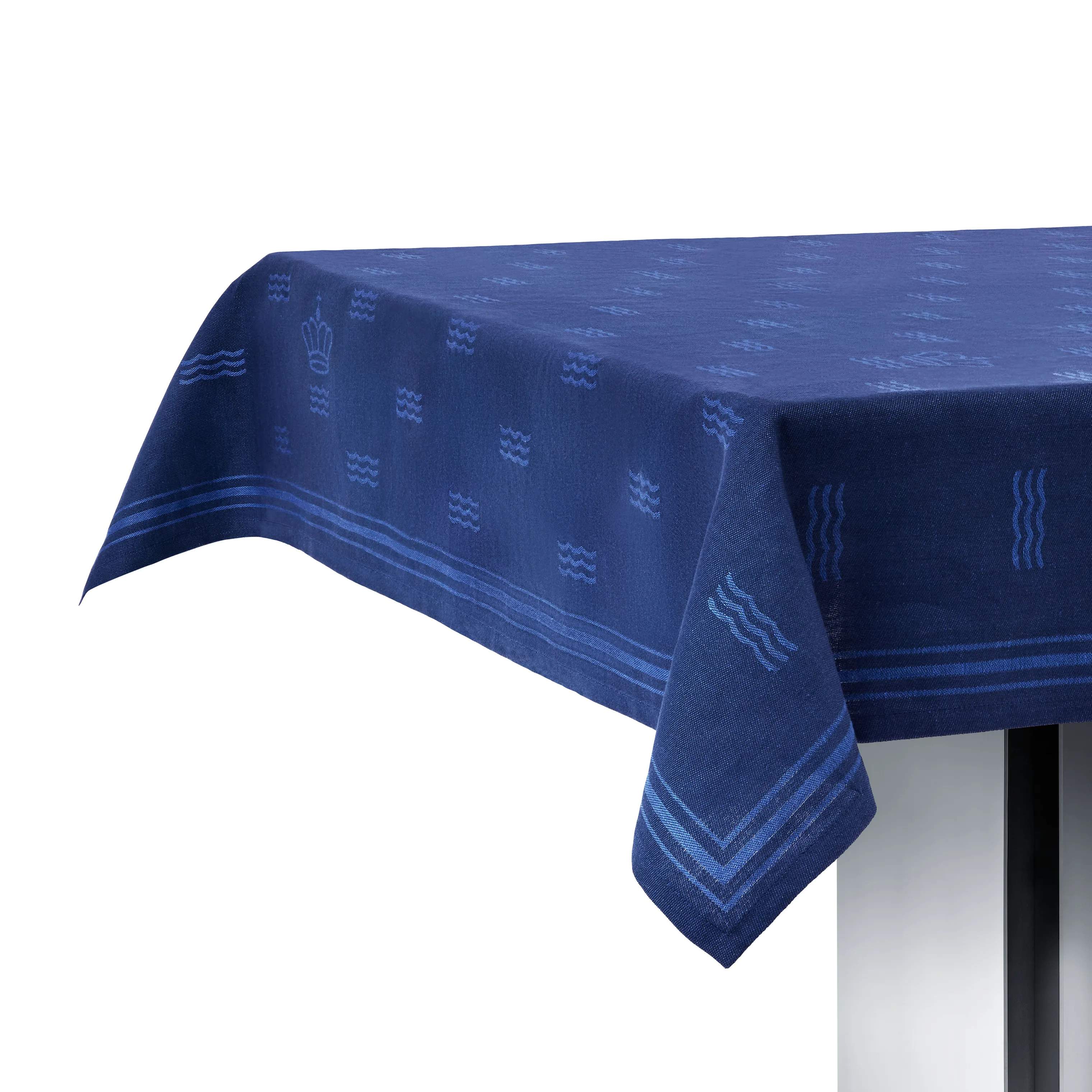Royal Copenhagen Duge Waves Dug i Blå, B145 x L270 cm, 1
