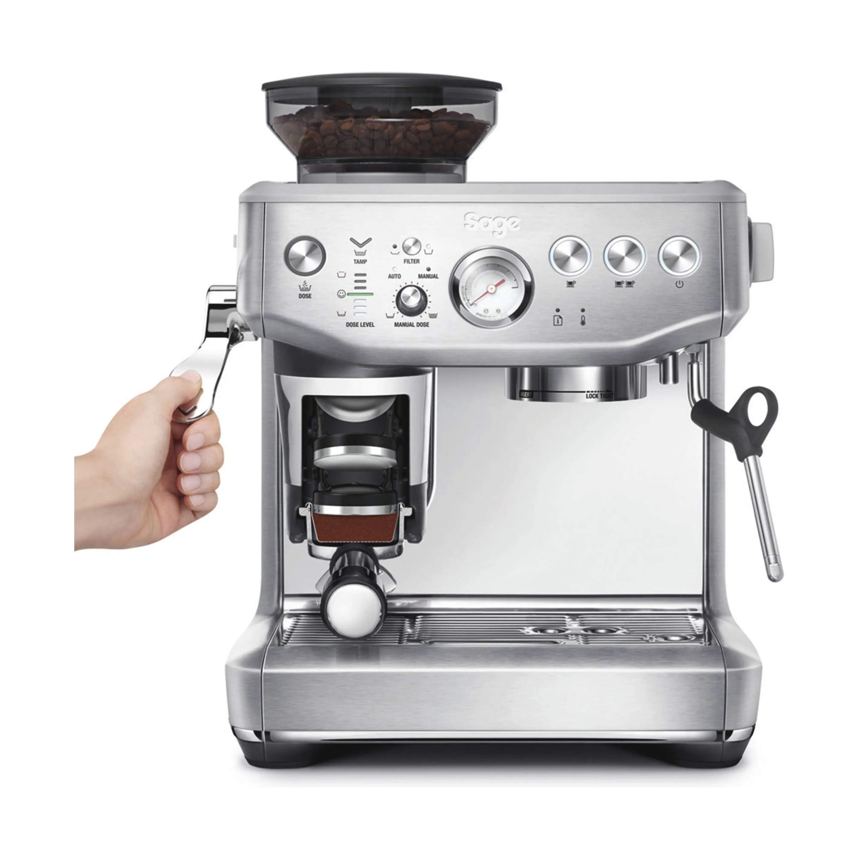 Sage Espressomaskiner The Barista Express Impress Espressomaskine i Børstet stål, 4