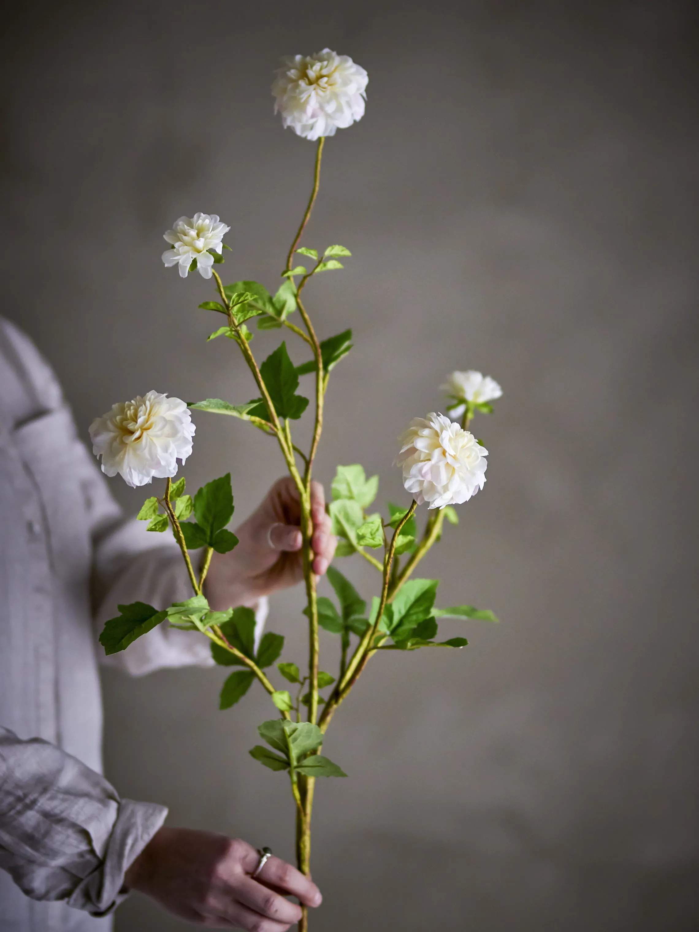 Bloomingville Kunstige blomster Kunstig blomst - Chrysantemum stilk i Hvid, 3