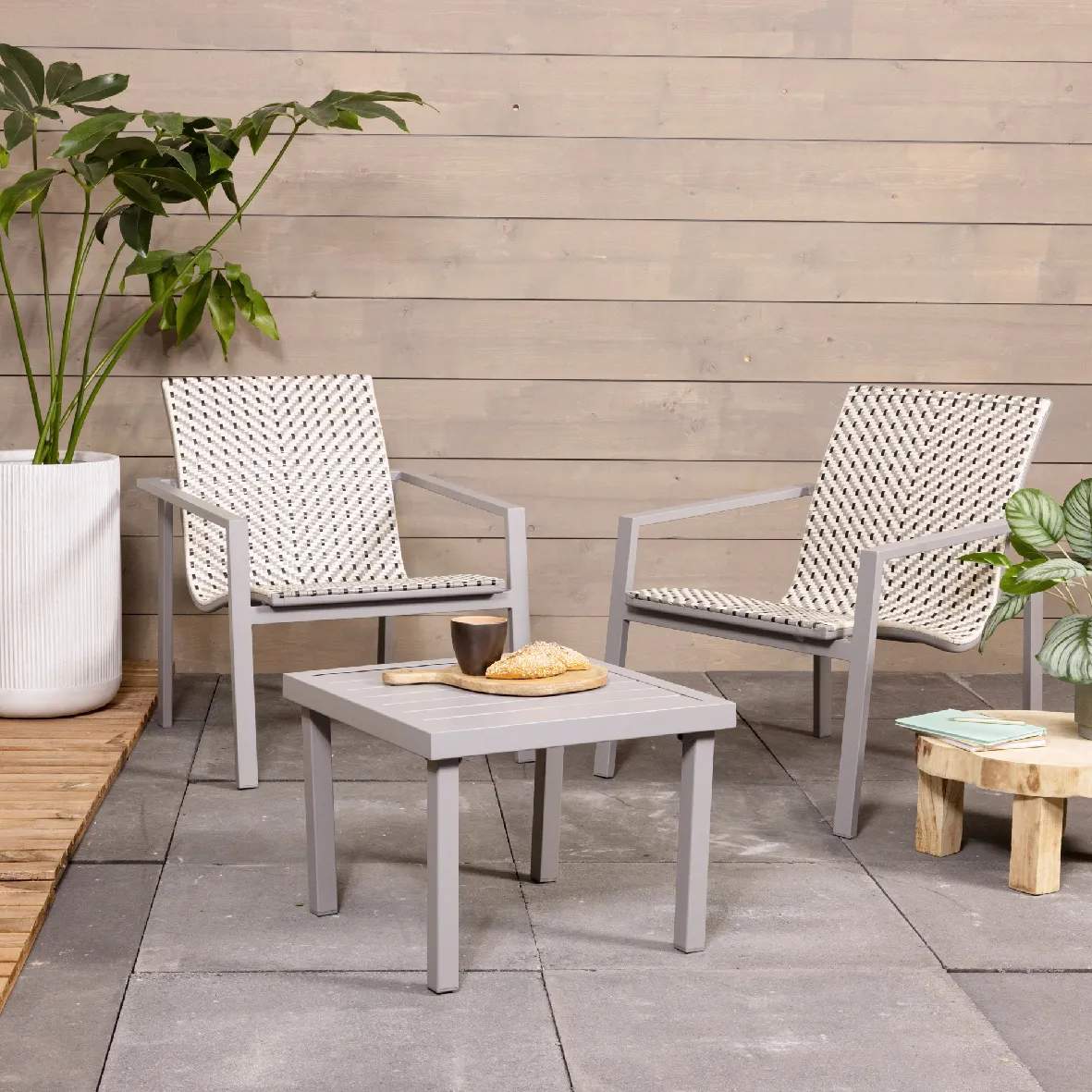 CASA Living Loungesæt Haveloungesæt - 3 dele i Grå, 2