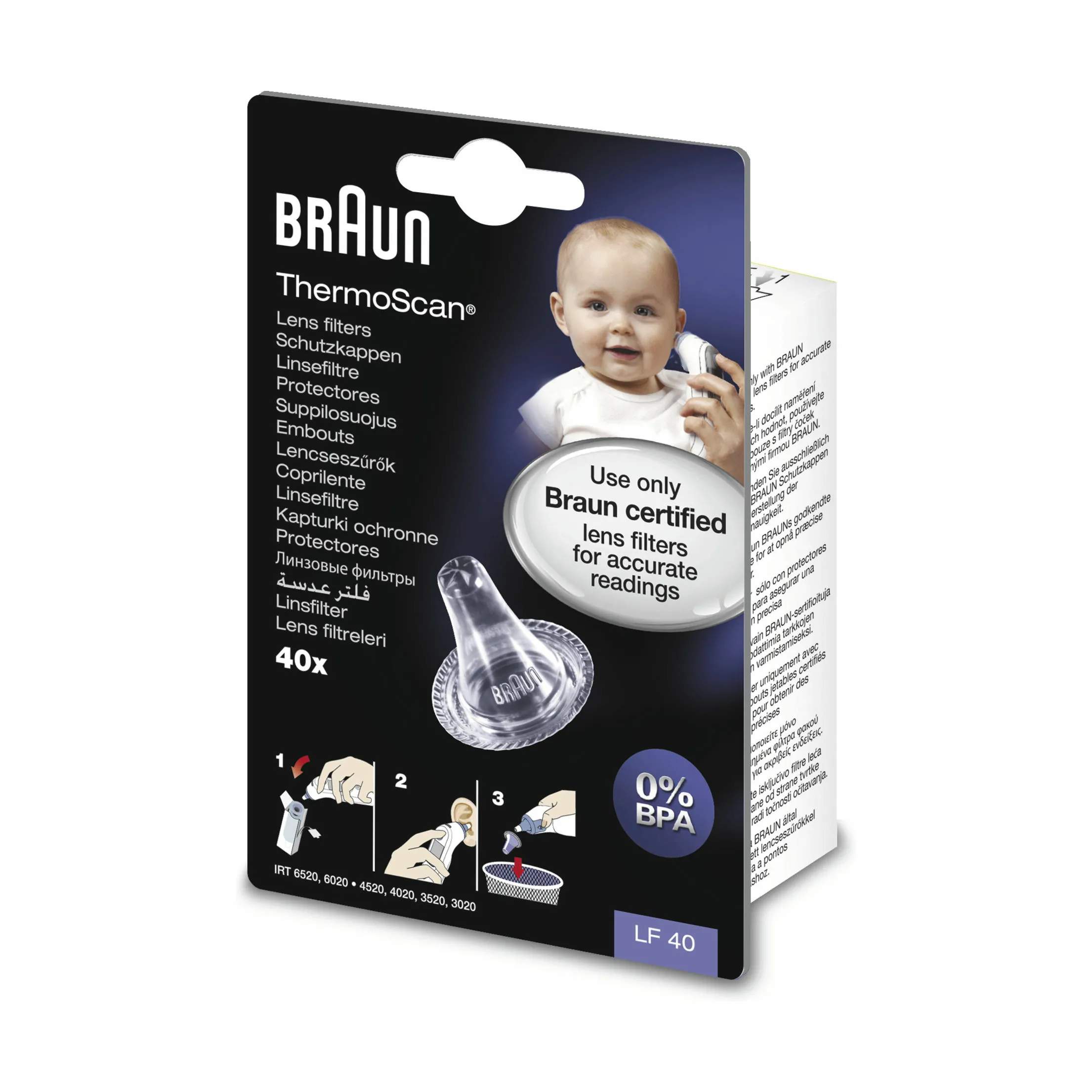 Braun øvrig personlig pleje Linsefiltre til øretermometer - 40 stk.