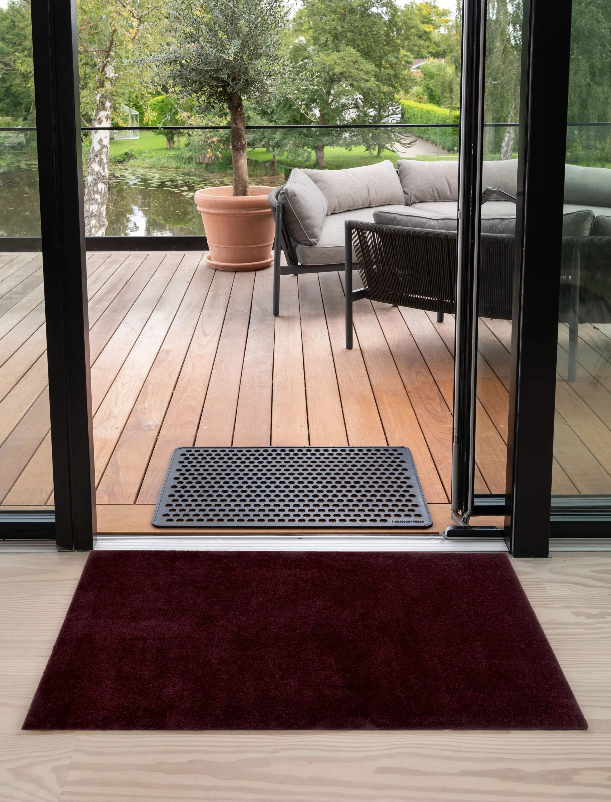 Tica Copenhagen Gulvtæpper Uni Color Unicolor Gulvmåtte i Bordeaux, B90 x L130 cm, 7
