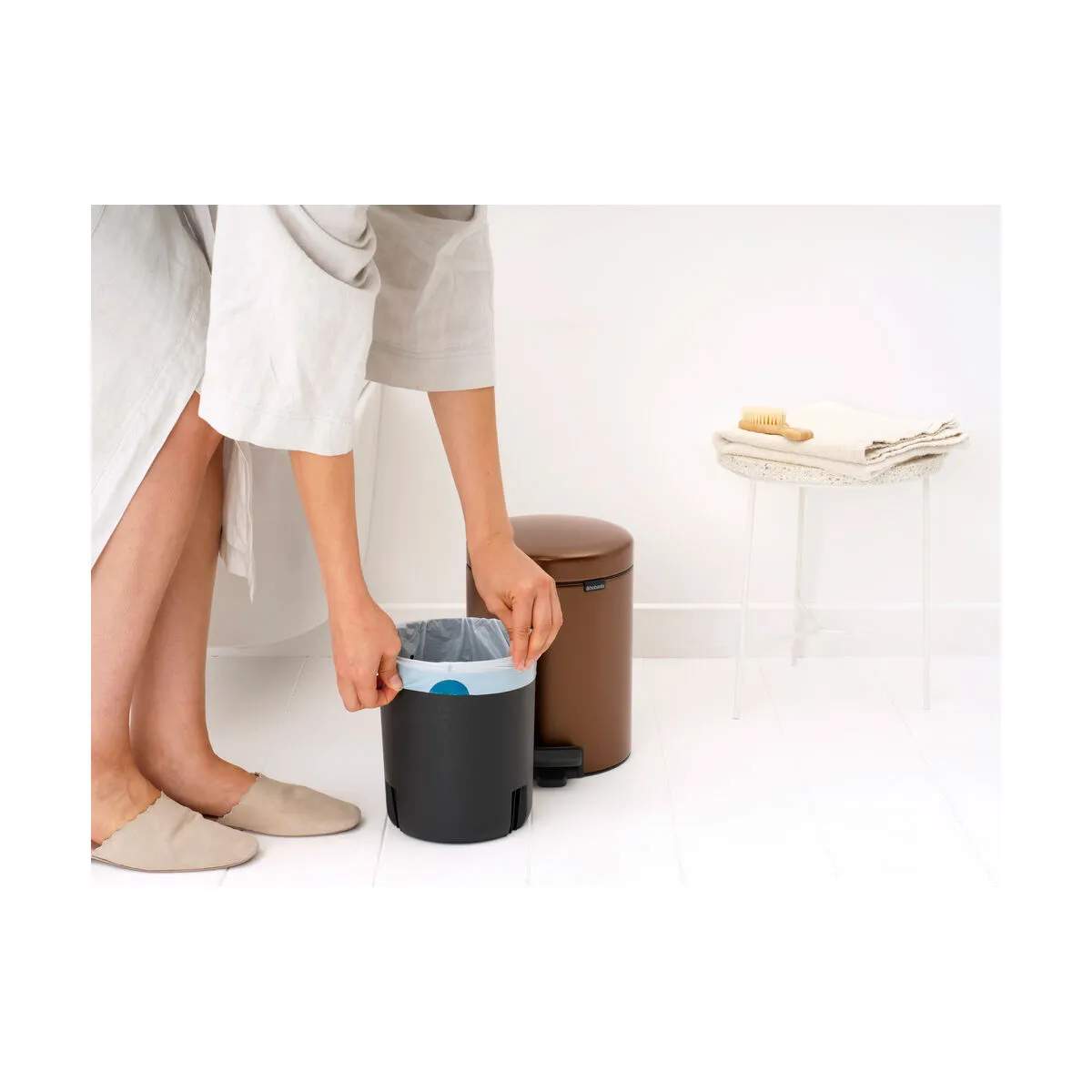 Brabantia Toiletspande NewIcon Pedalspand i Warm Bronze, 5 L, 3
