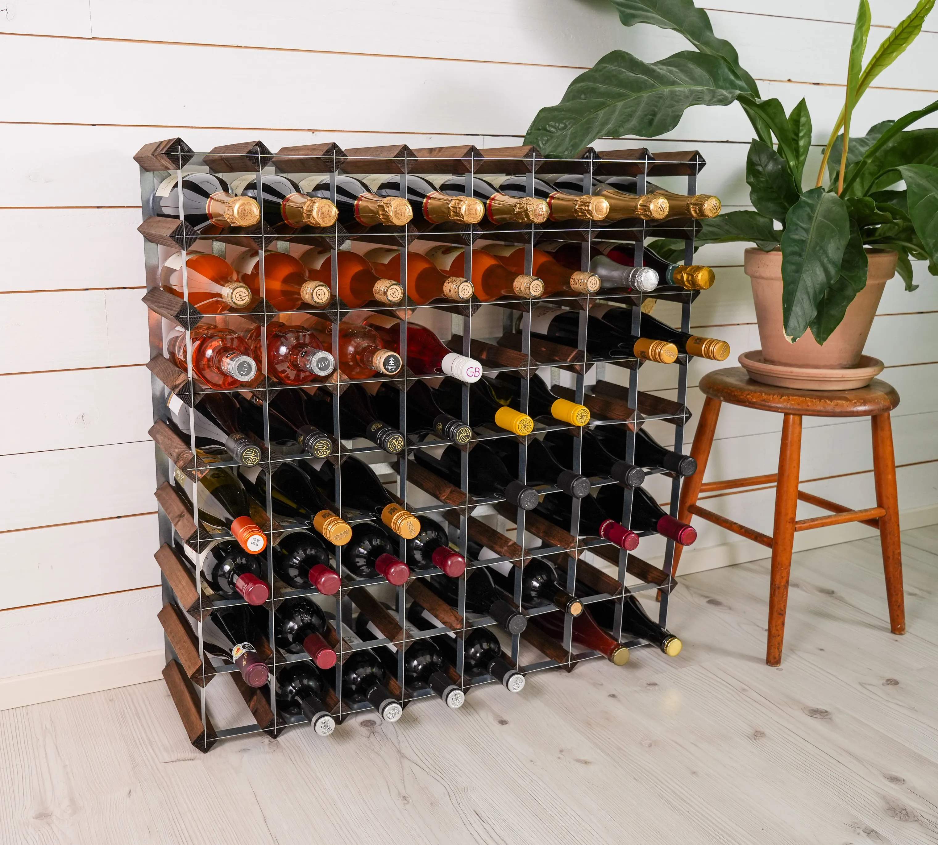 Traditional Wine Racks Vinreoler Vinreol i Mørk eg, 72 flasker, 2