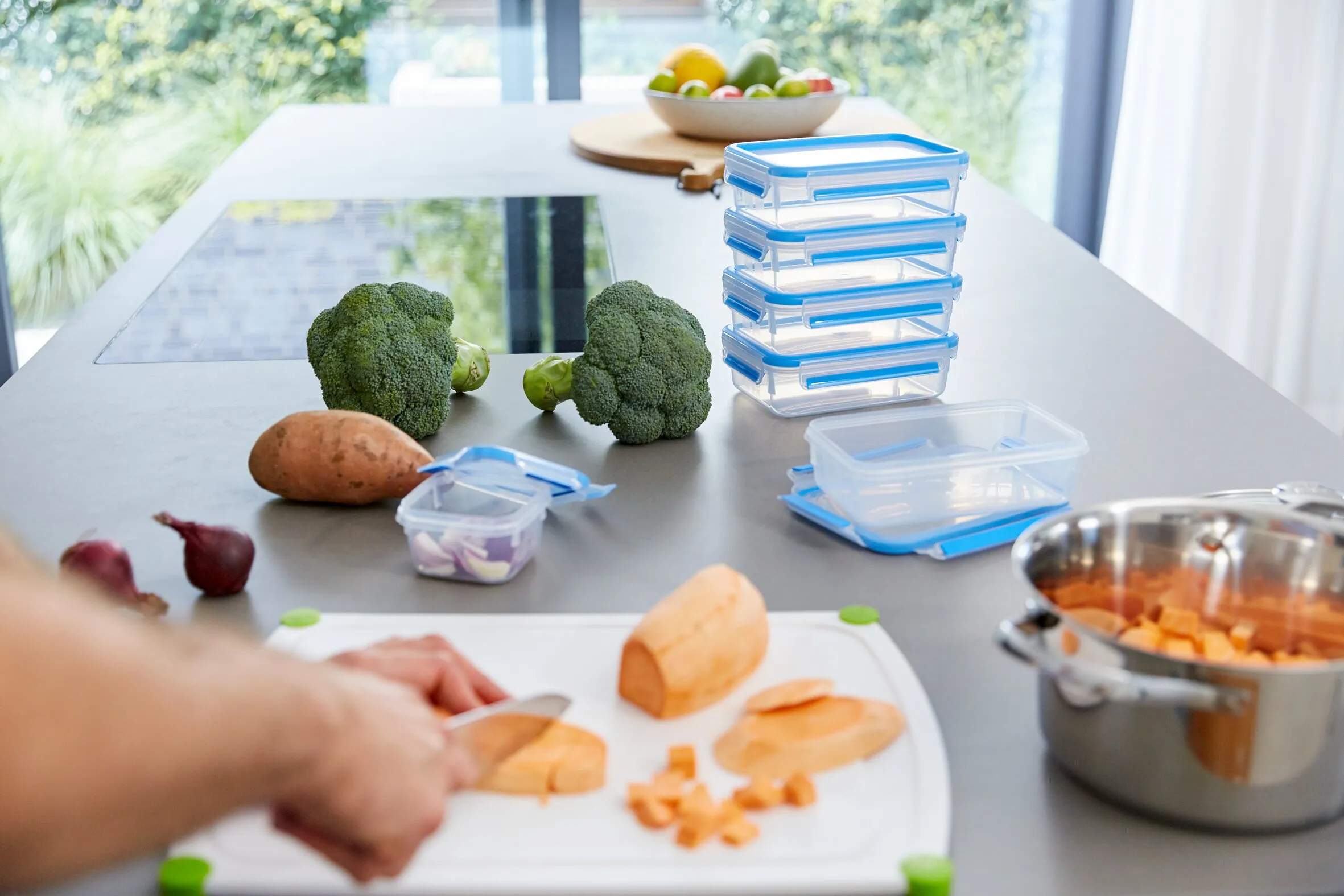 Tefal Opbevaringsbokse Masterseal Opbevaringssæt - 5 dele i Klar / Blå, 7