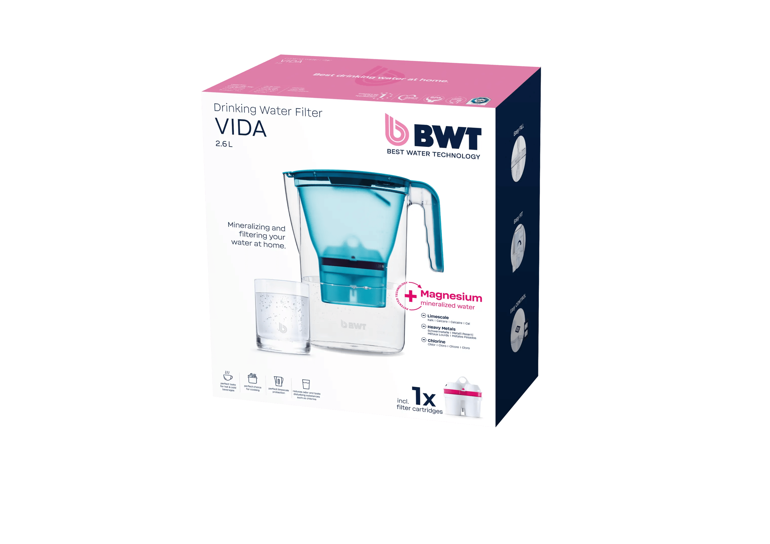 BWT Serveringskander Aqualizer Vida Vida Vandfilterkande i PETROL, 2