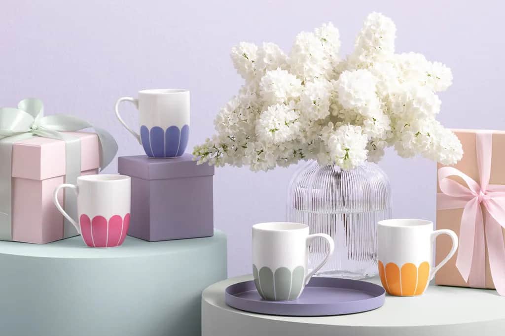 Villeroy & Boch Krus og kopper med hank Fleur Cassis Krus i Hvid/pink, 3