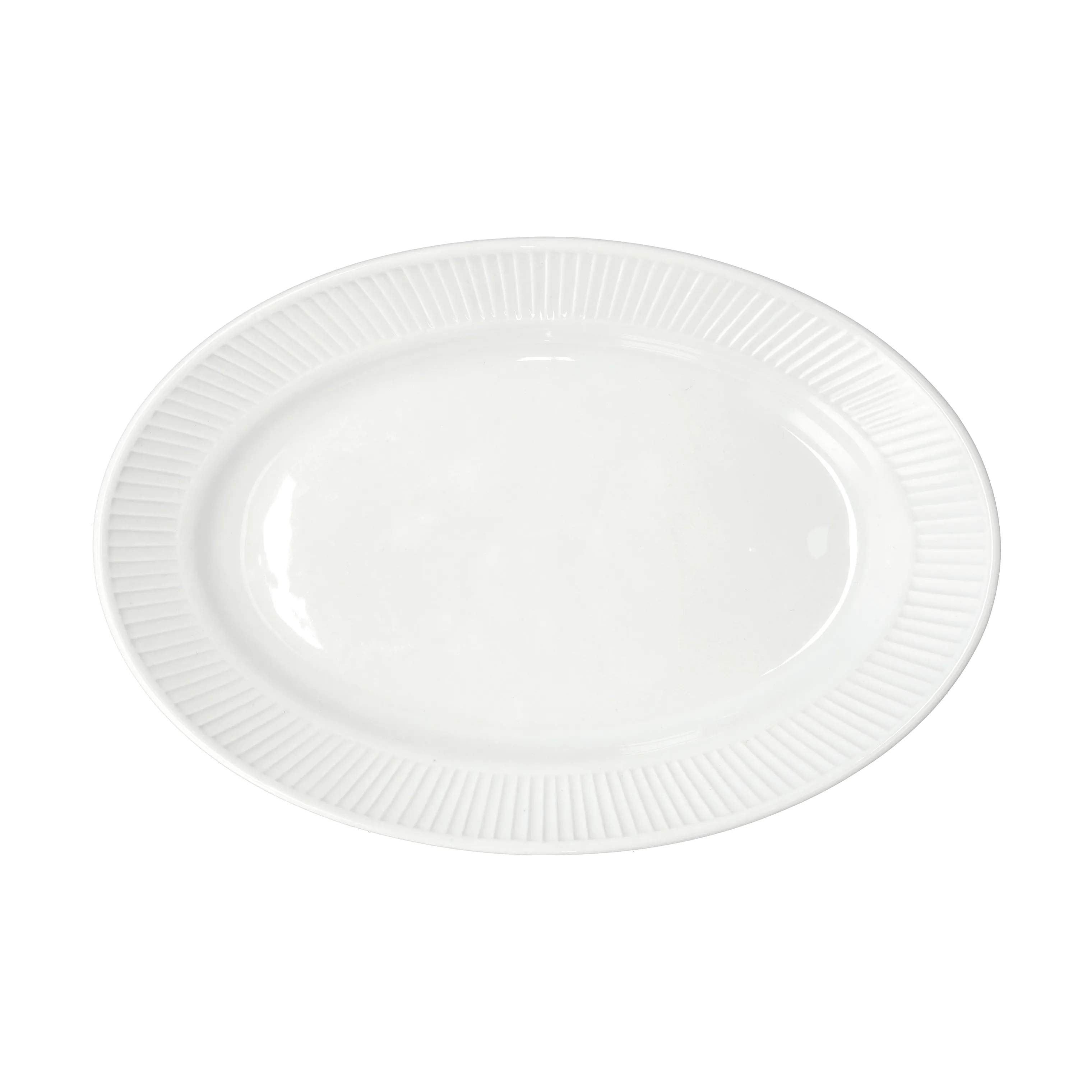 Plissé Serveringsfad, hvid, large
