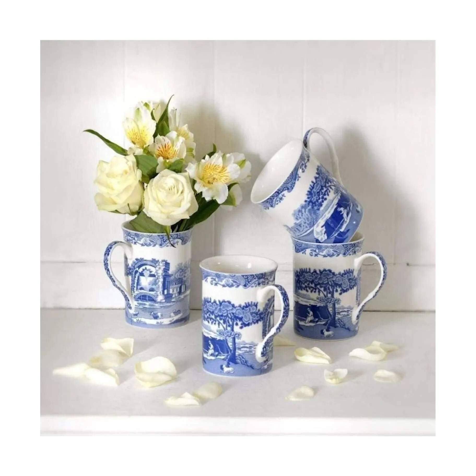 Spode Krus og kopper med hank Blue Italian Blue Italien Krus - 4 stk. i Multifarvet, 2