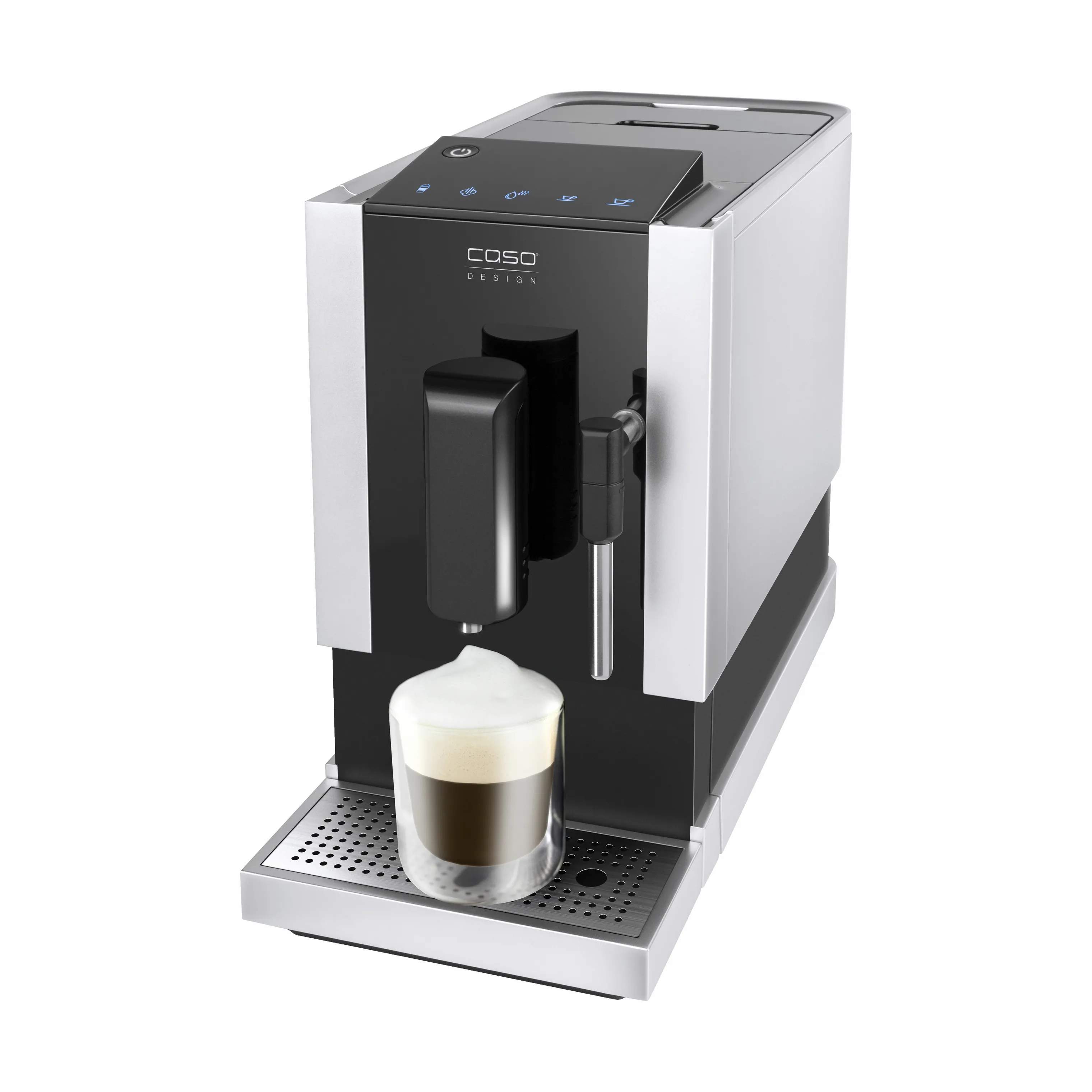Caso Kaffemaskiner Café Crema One Fuldautomatisk kaffemaskine CS1881 i Rustfri stål/sort, 4